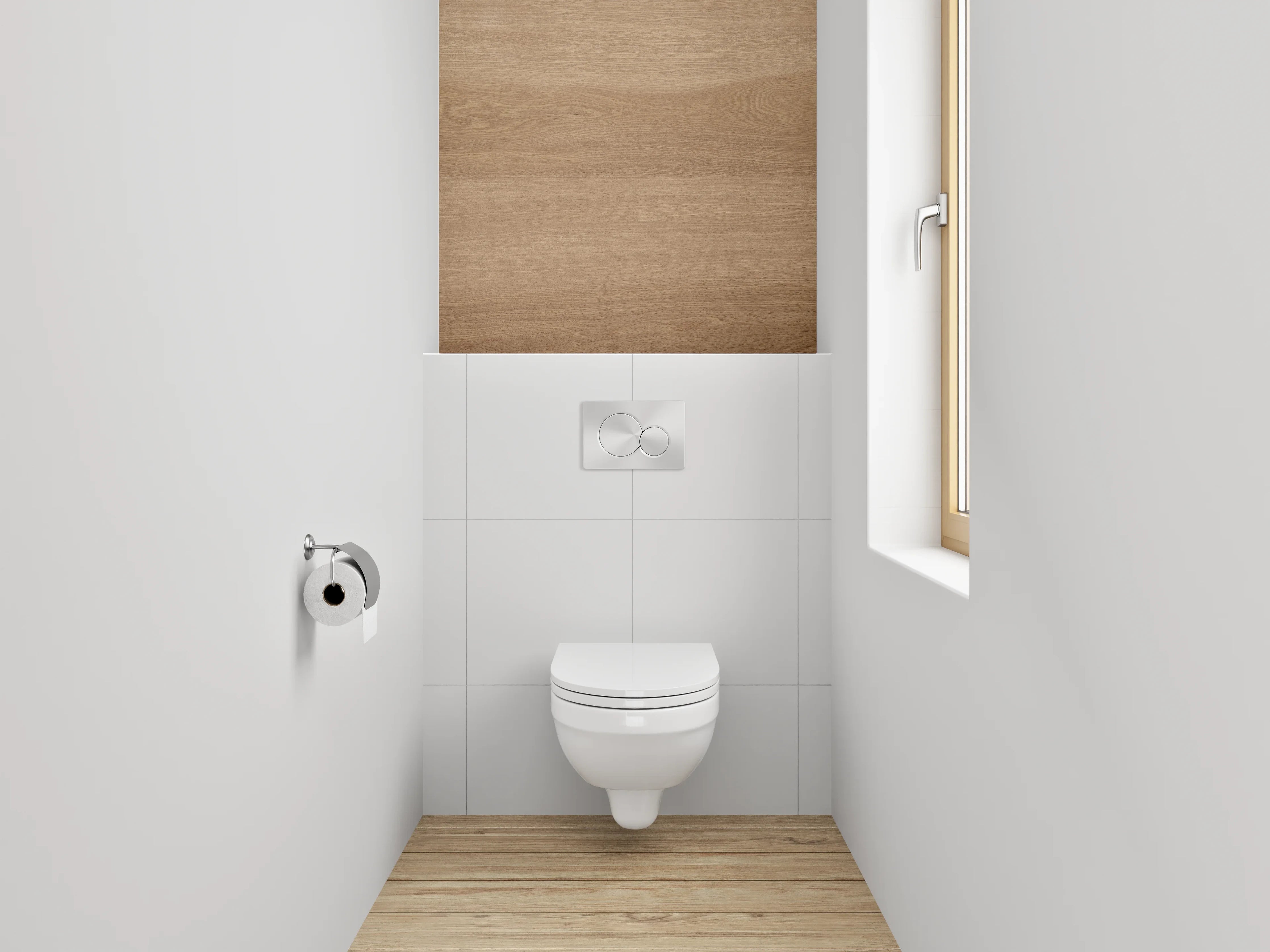 WC-Rückwand - Graue Maserung in Holzoptik