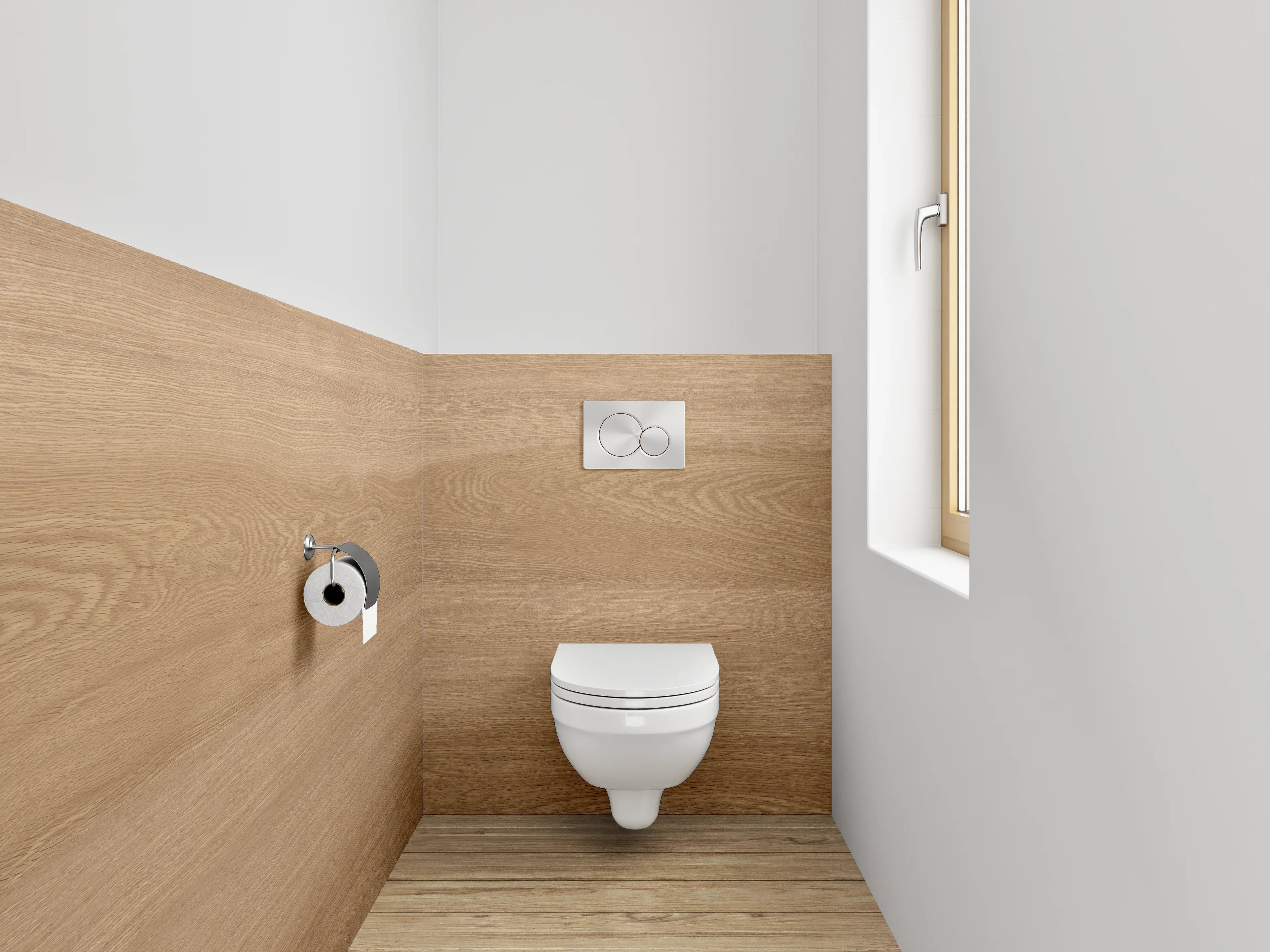 WC-Rückwand - Graue Maserung in Holzoptik