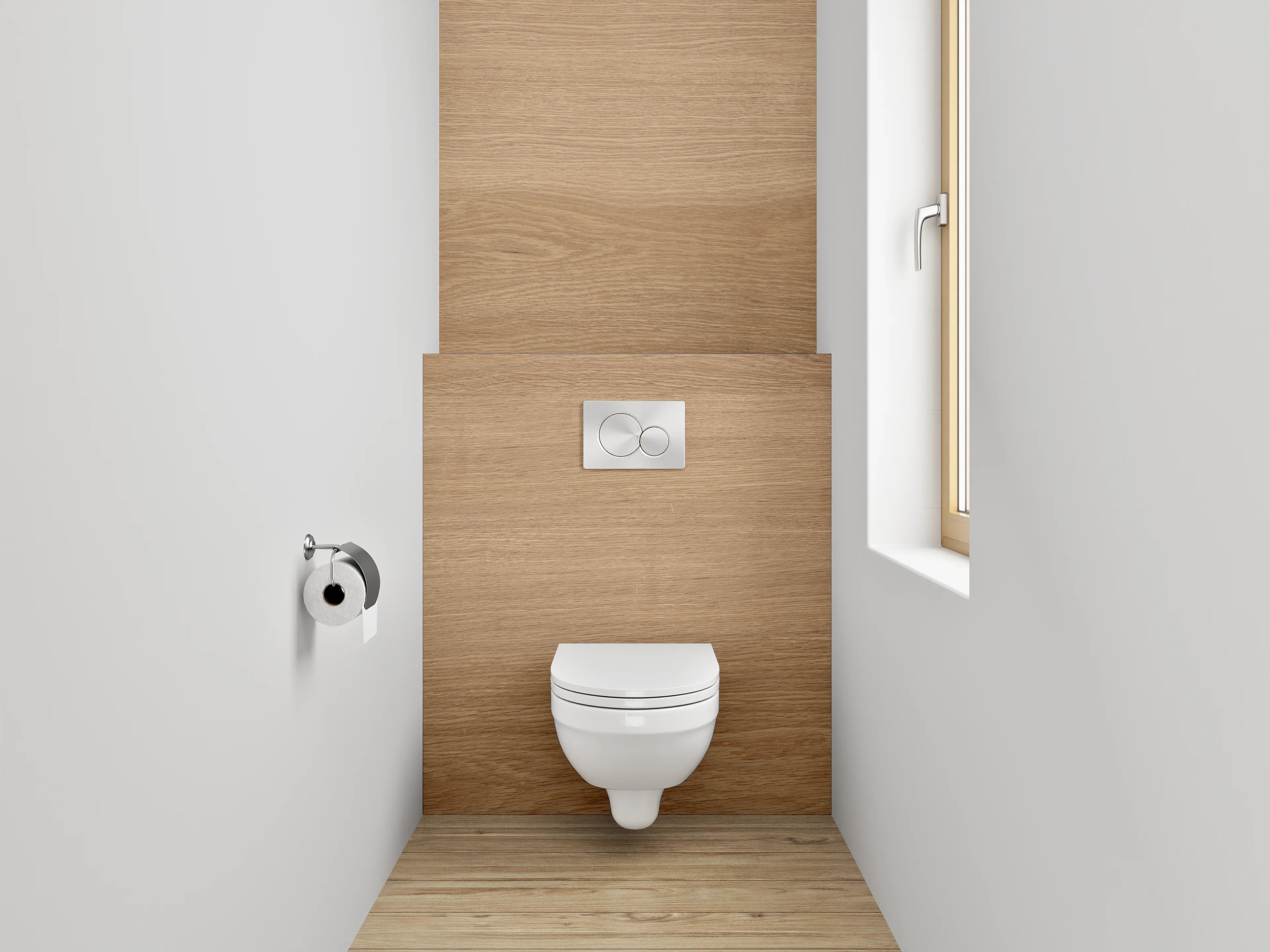 WC-Rückwand - Graue Maserung in Holzoptik