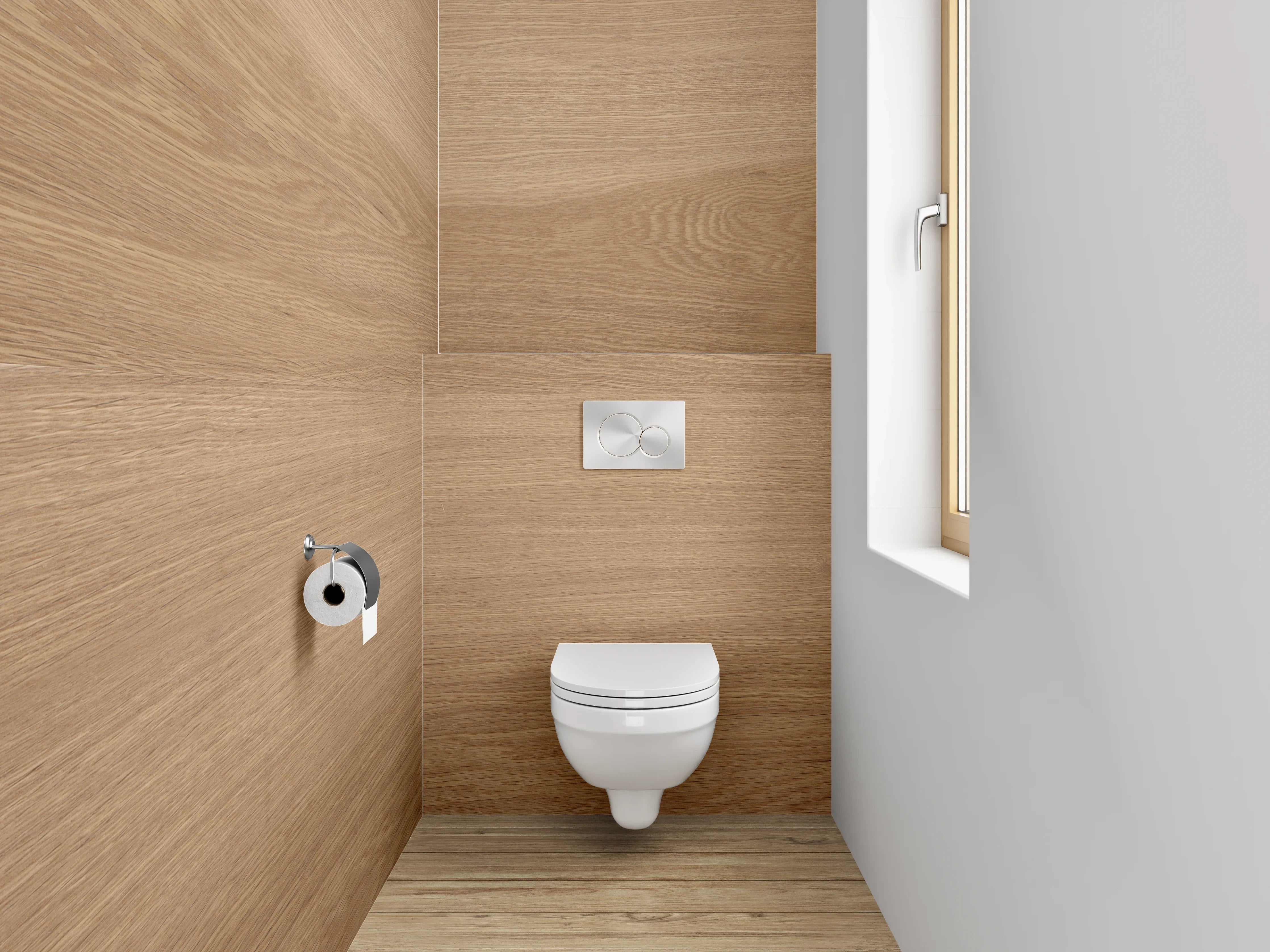 WC-Rückwand - Graue Maserung in Holzoptik