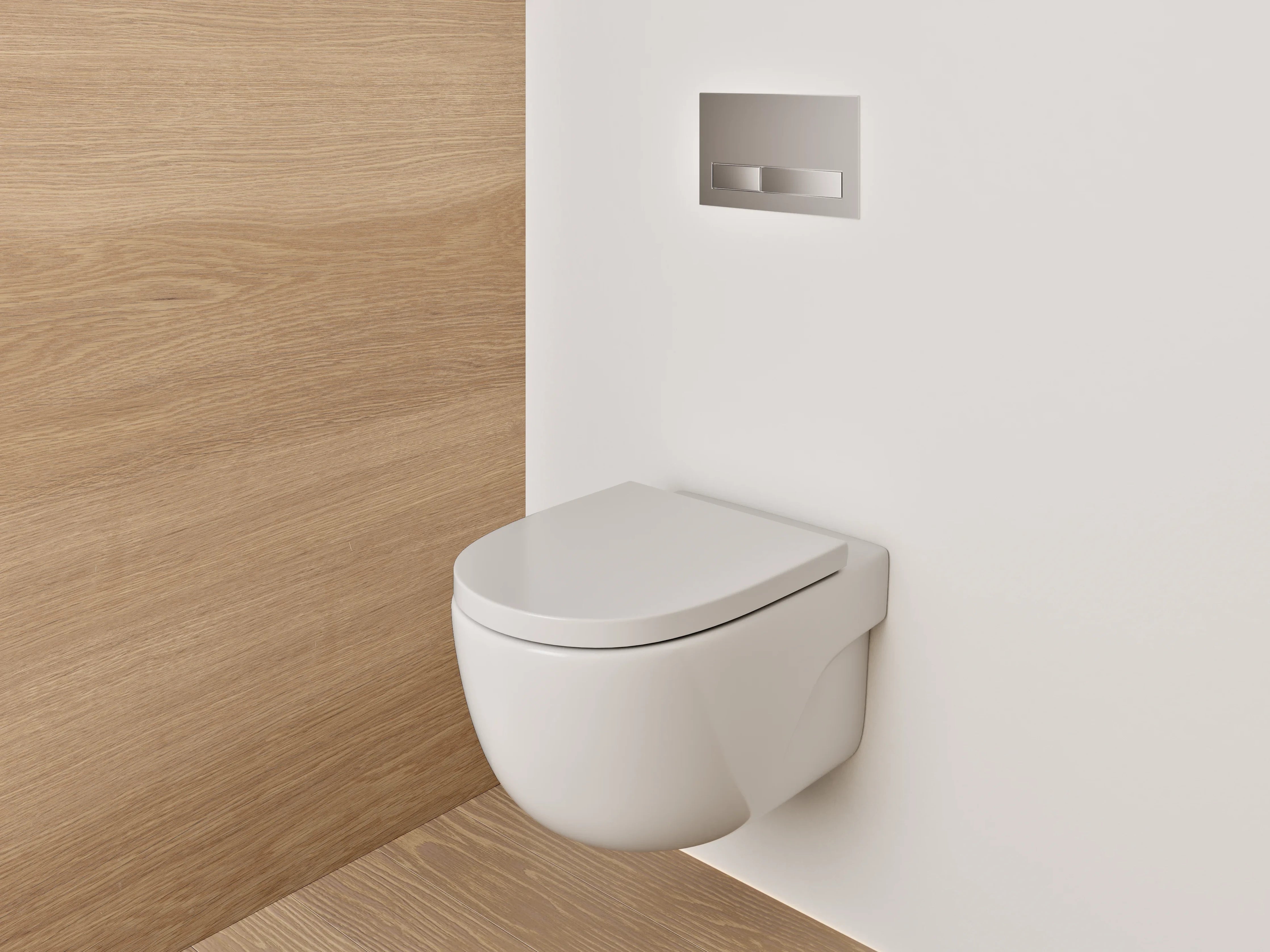 WC-Rückwand - Graue Maserung in Holzoptik