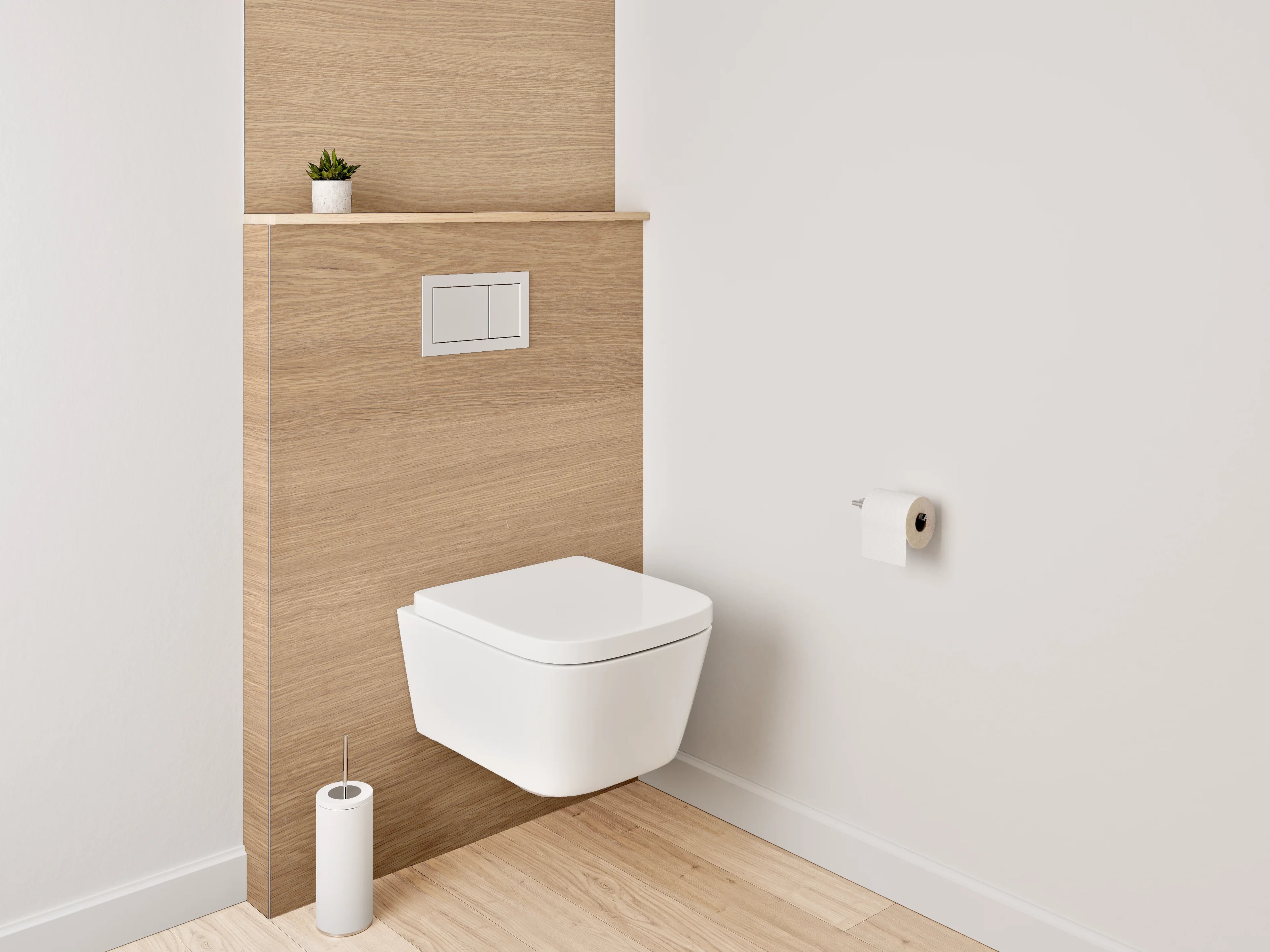 WC-Rückwand - Graue Maserung in Holzoptik