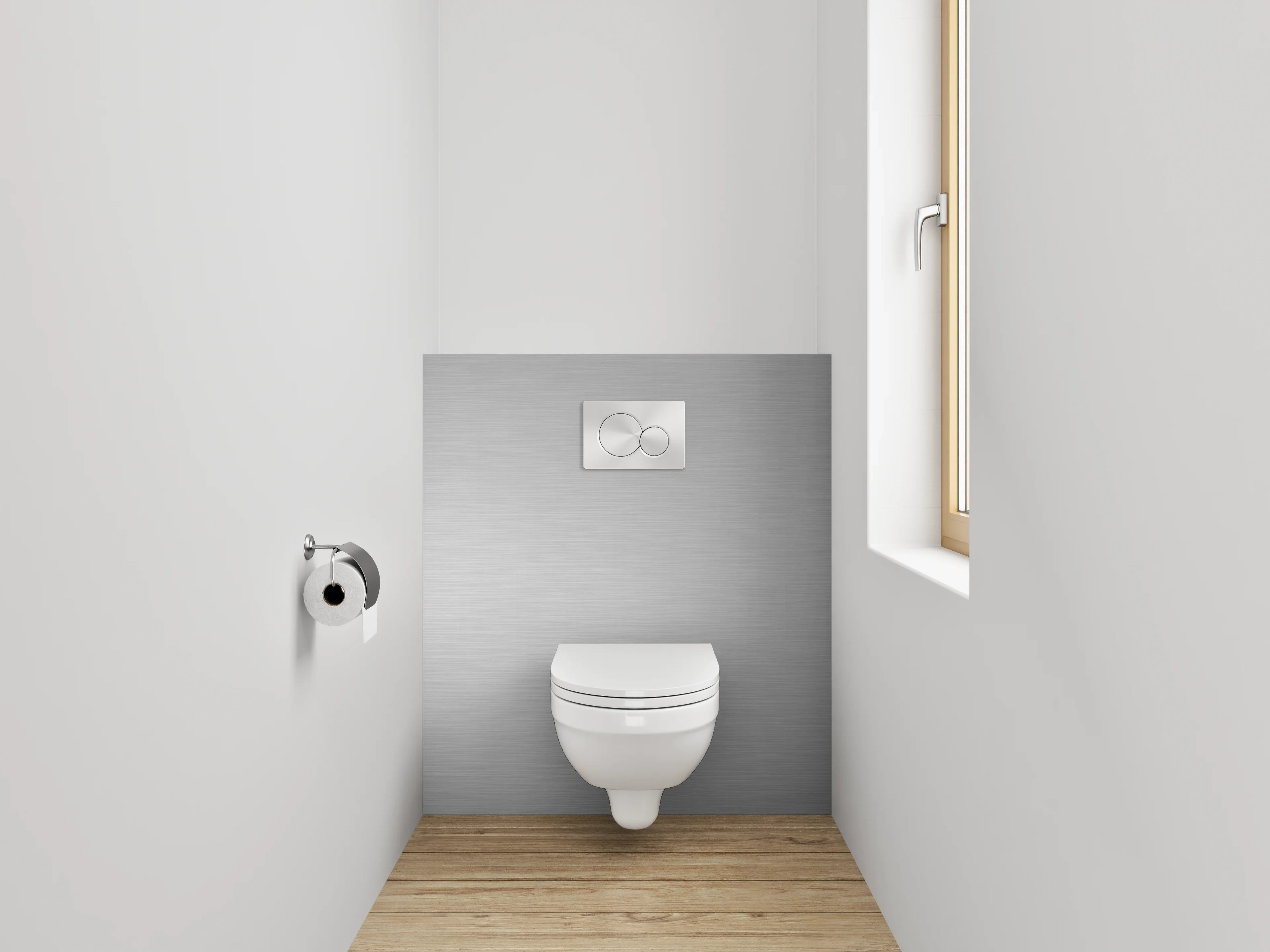 WC-Rückwand - Graue Metall-Oberfläche mit feiner Struktur