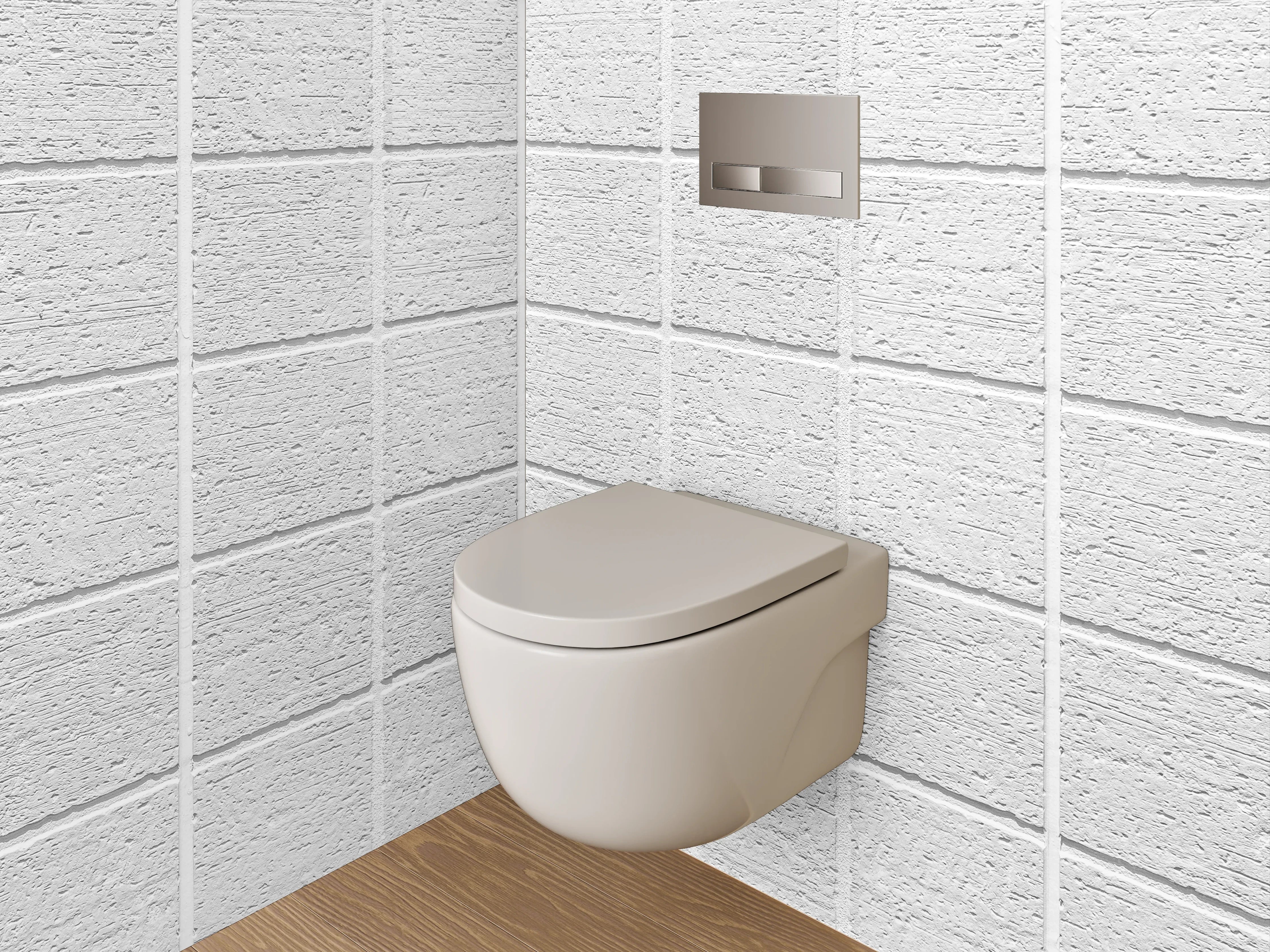 WC-Rückwand - Graue Nuancen in weißen Fliesen