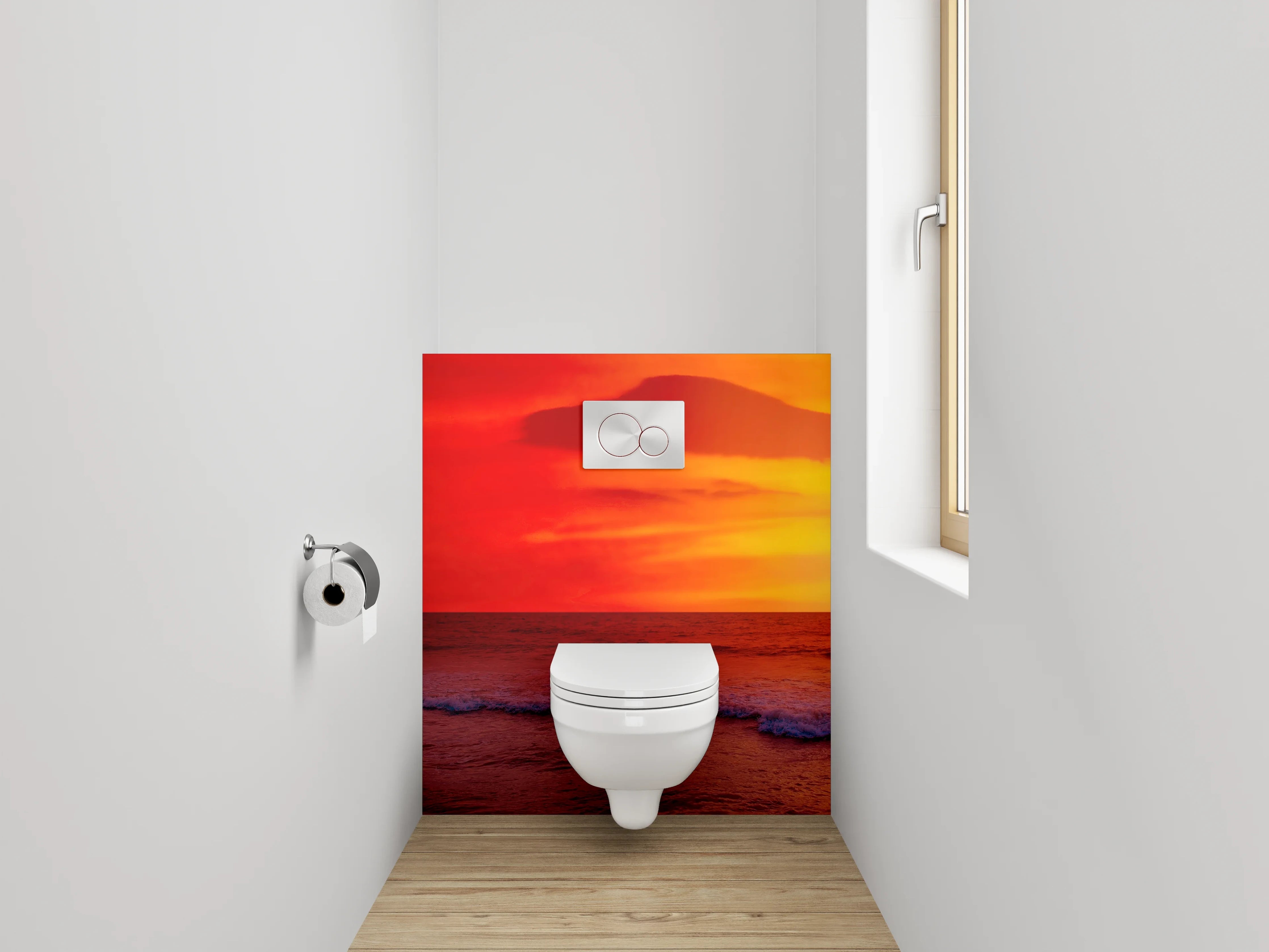 WC-Rückwand - Graue Schatten am Meeresspiegel