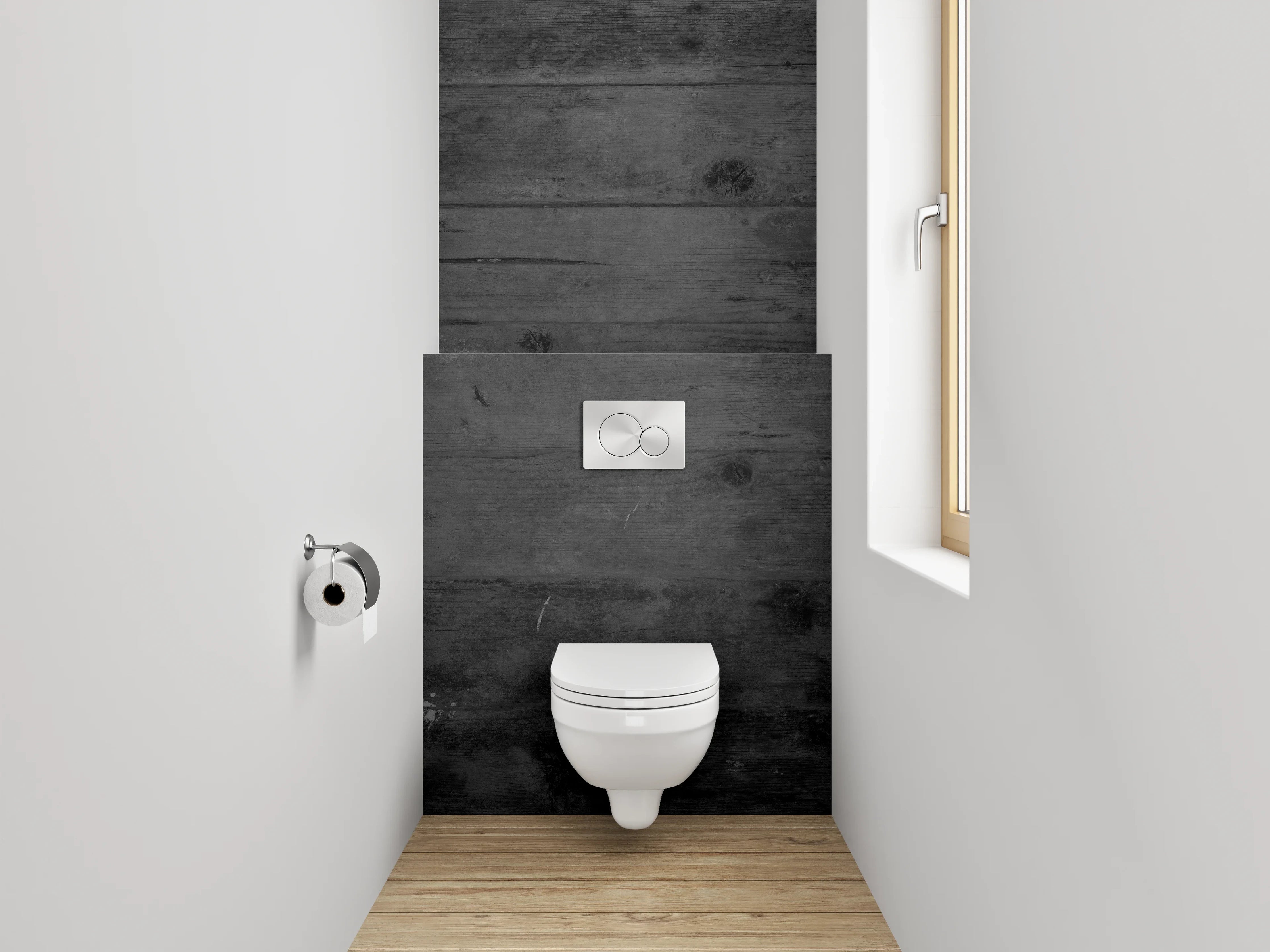 WC-Rückwand - Graue Schattenwand