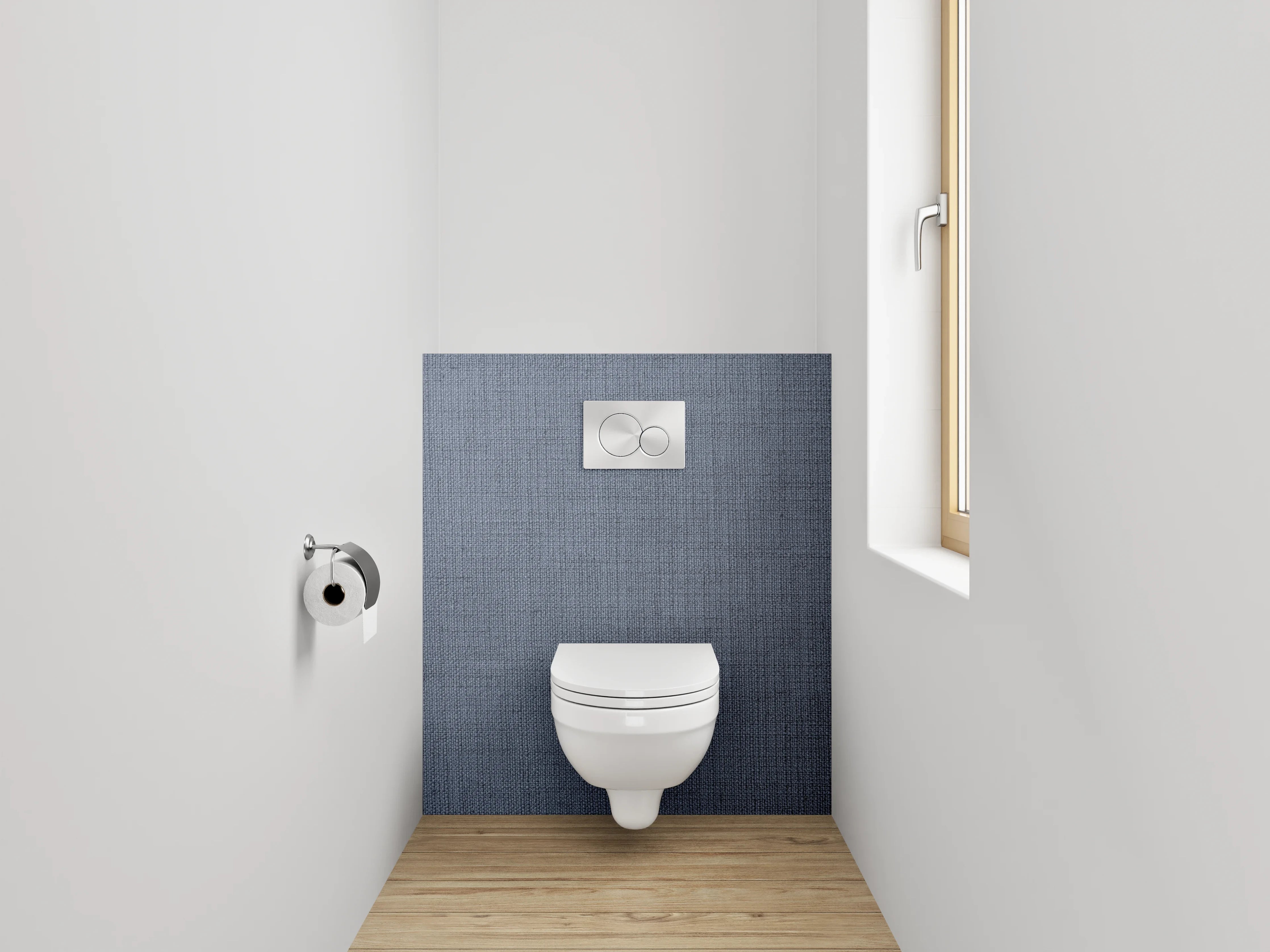 WC-Rückwand - Graue Stoffstruktur modern