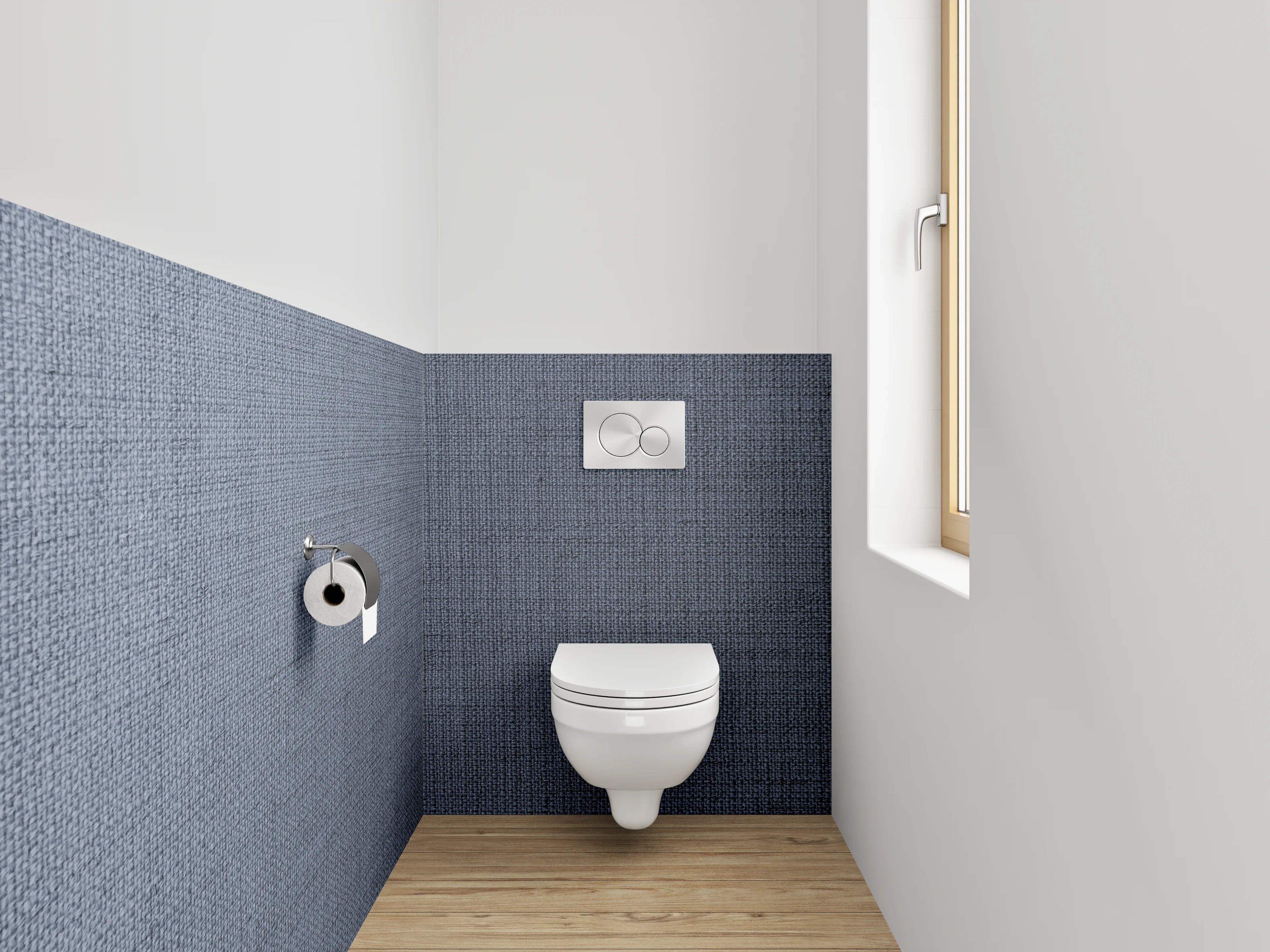 WC-Rückwand - Graue Stoffstruktur modern