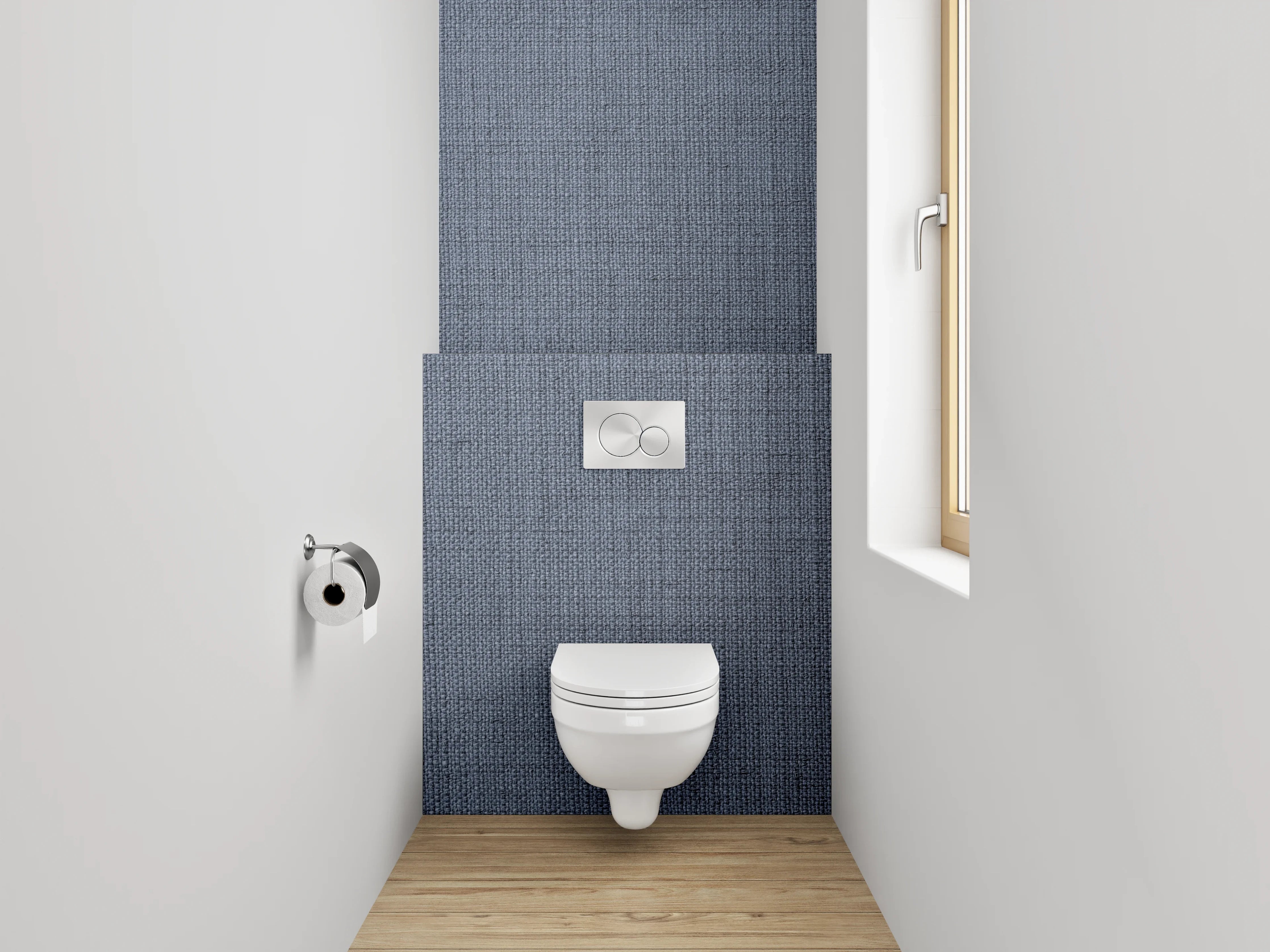 WC-Rückwand - Graue Stoffstruktur modern