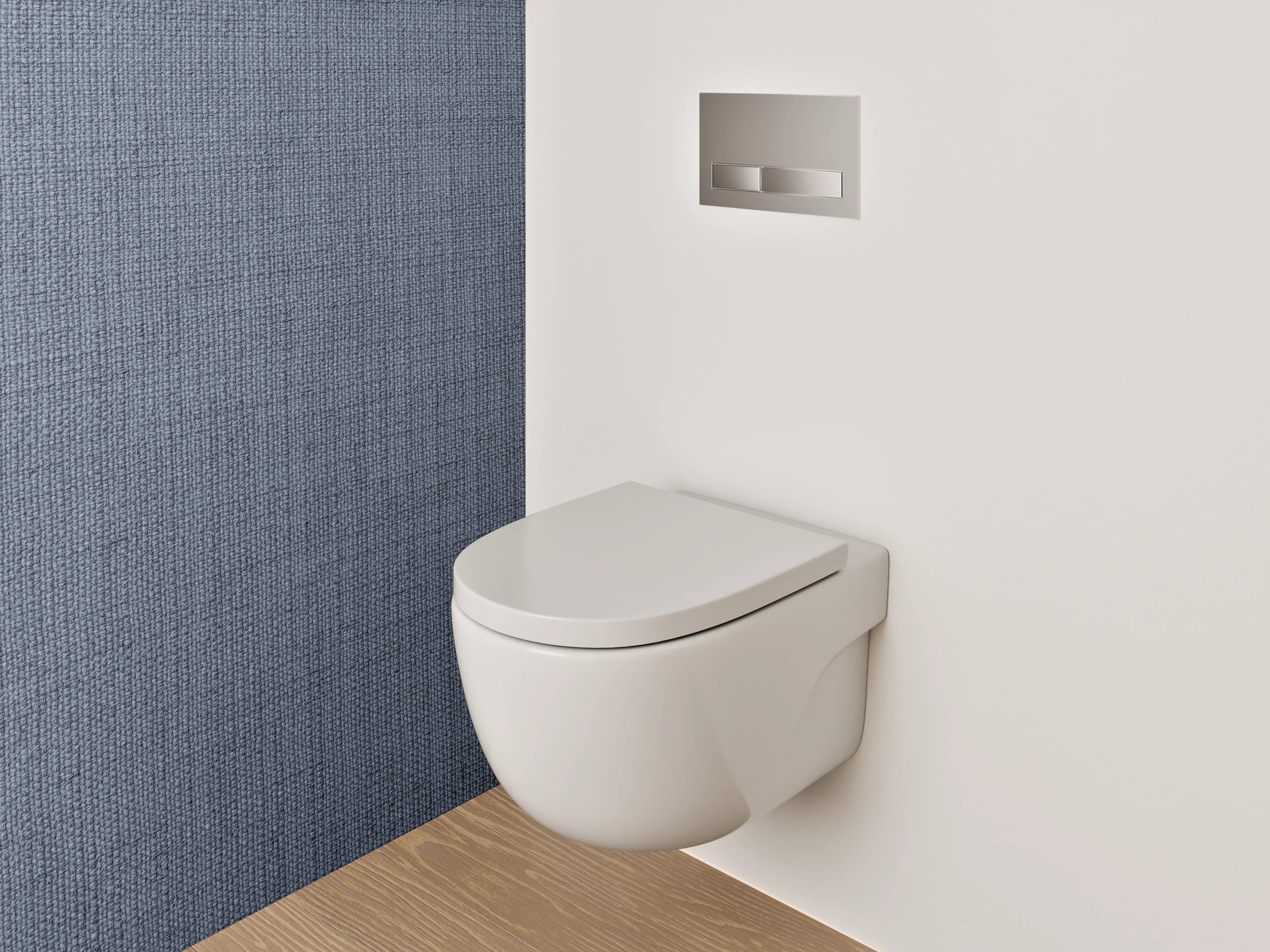 WC-Rückwand - Graue Stoffstruktur modern