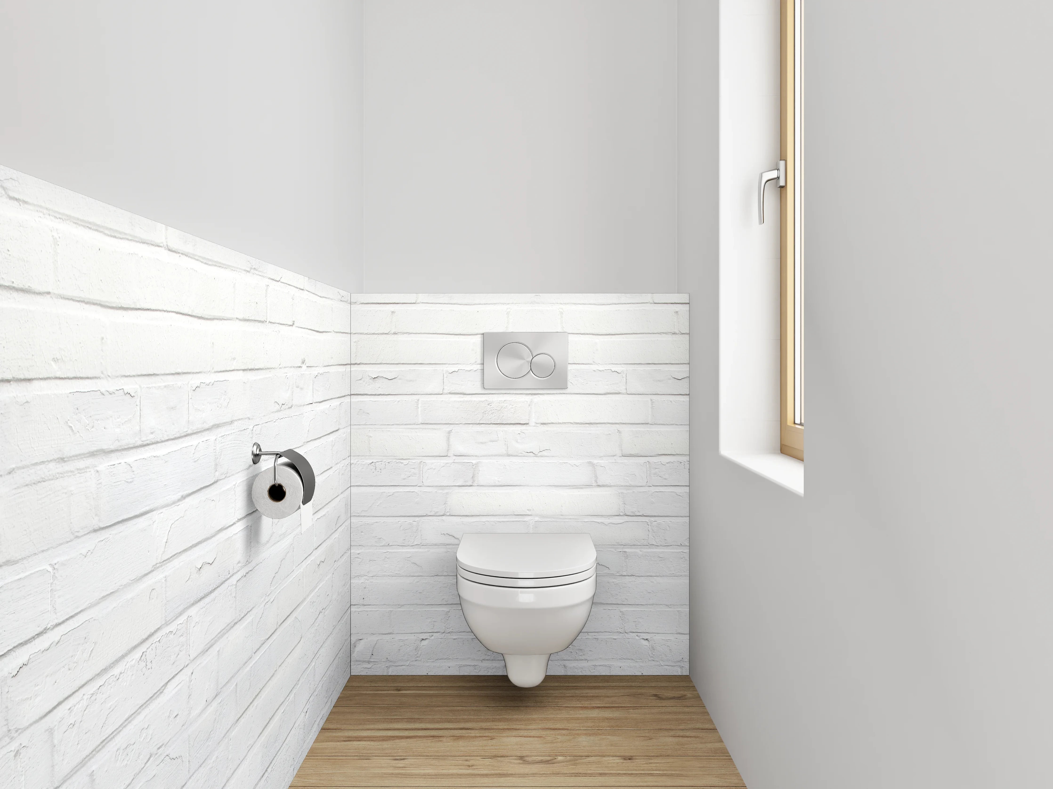 WC-Rückwand - Graue Ziegelstruktur