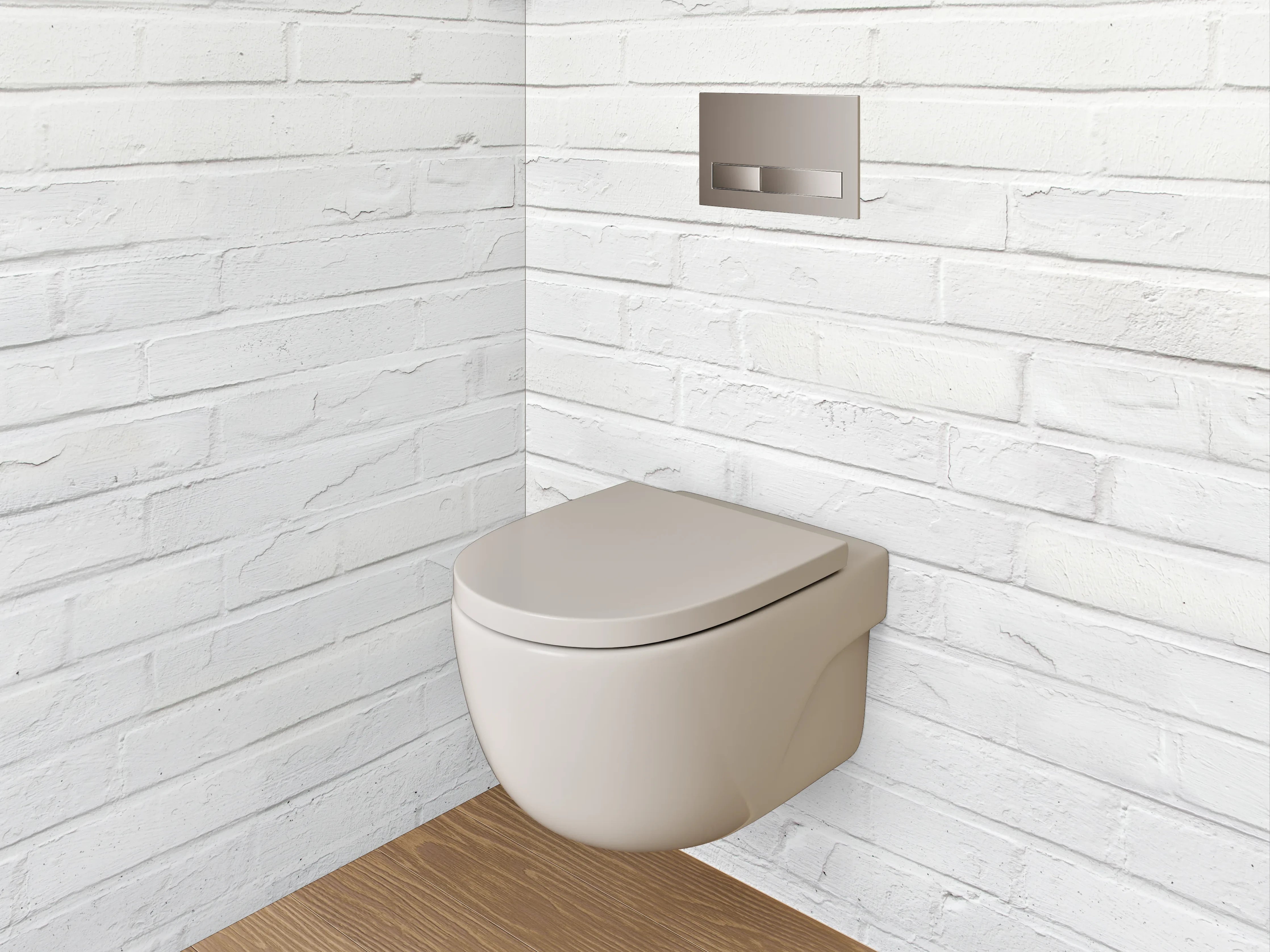 WC-Rückwand - Graue Ziegelstruktur