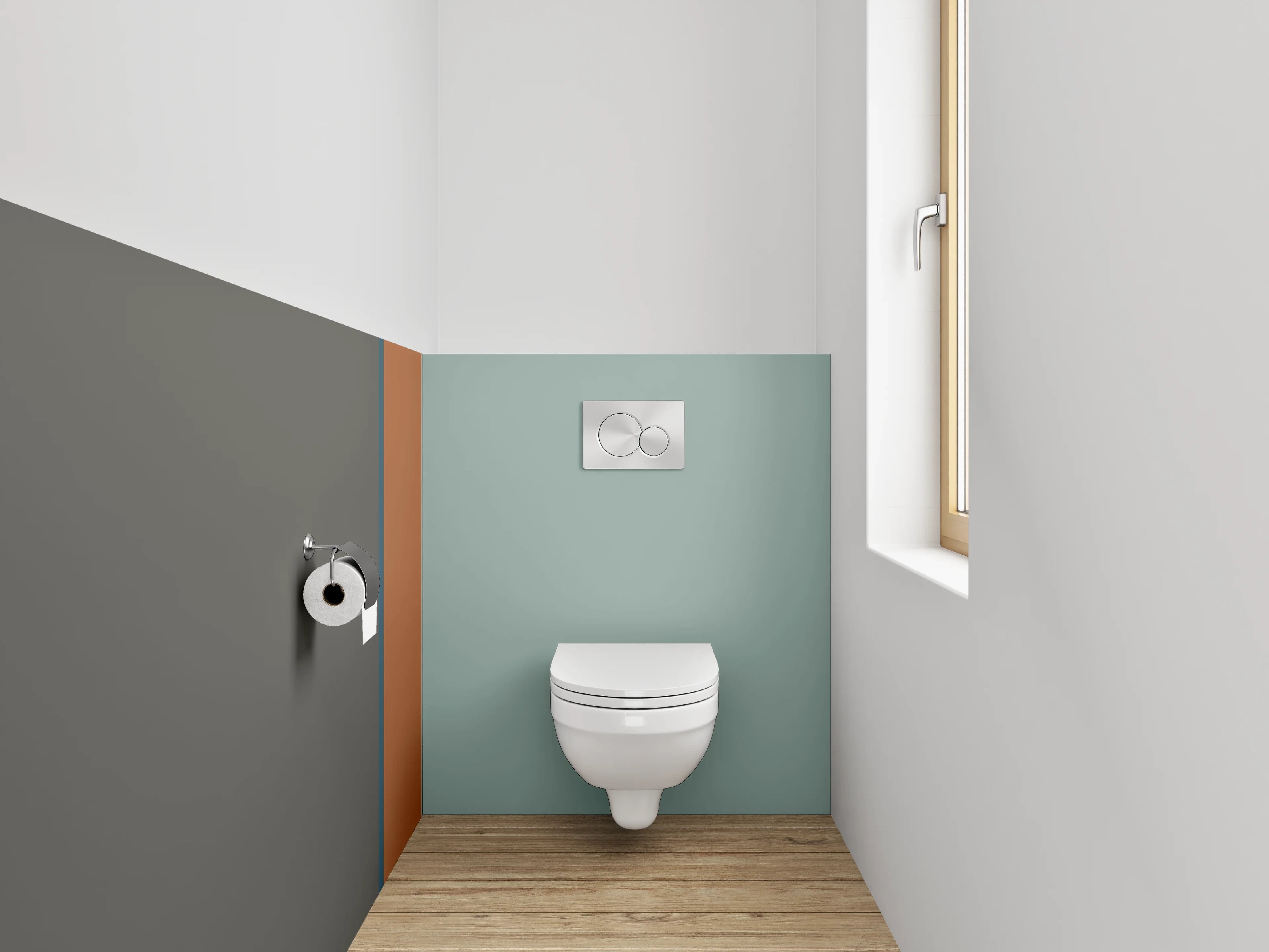 WC-Rückwand - Graue und bunte Streifen-Textur