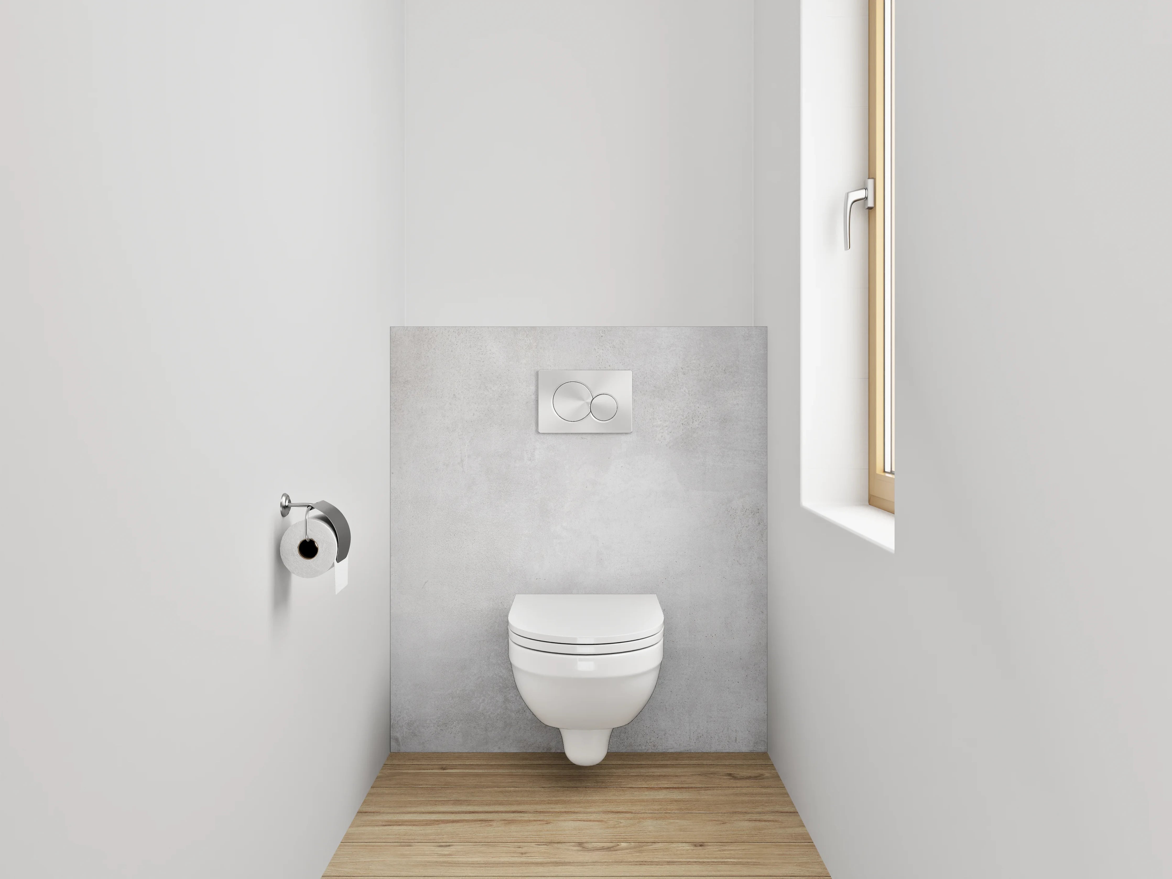 WC-Rückwand - Grauer Betonwand mit subtiler Textur