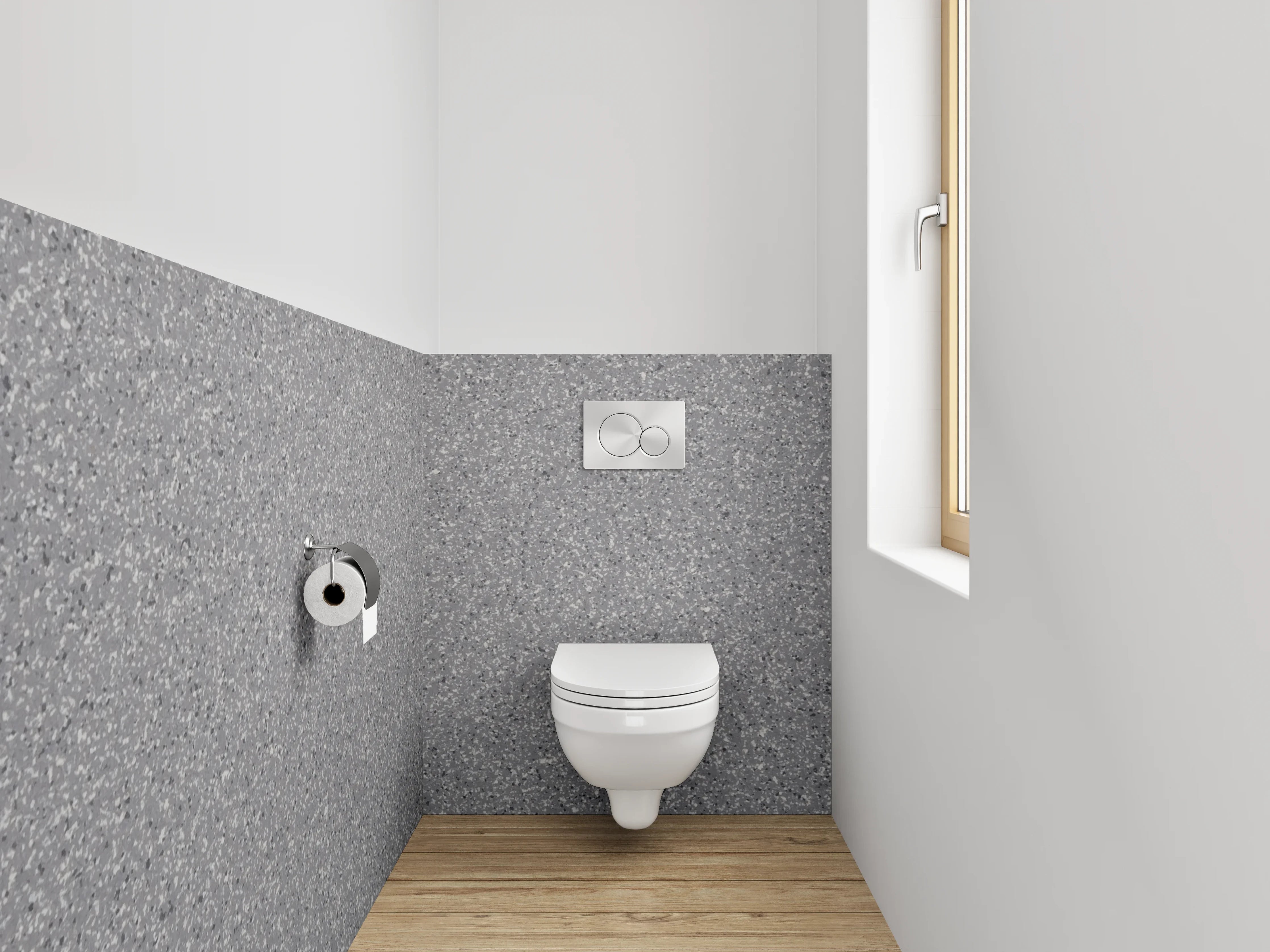 WC-Rückwand - Grauer Granit-Textur