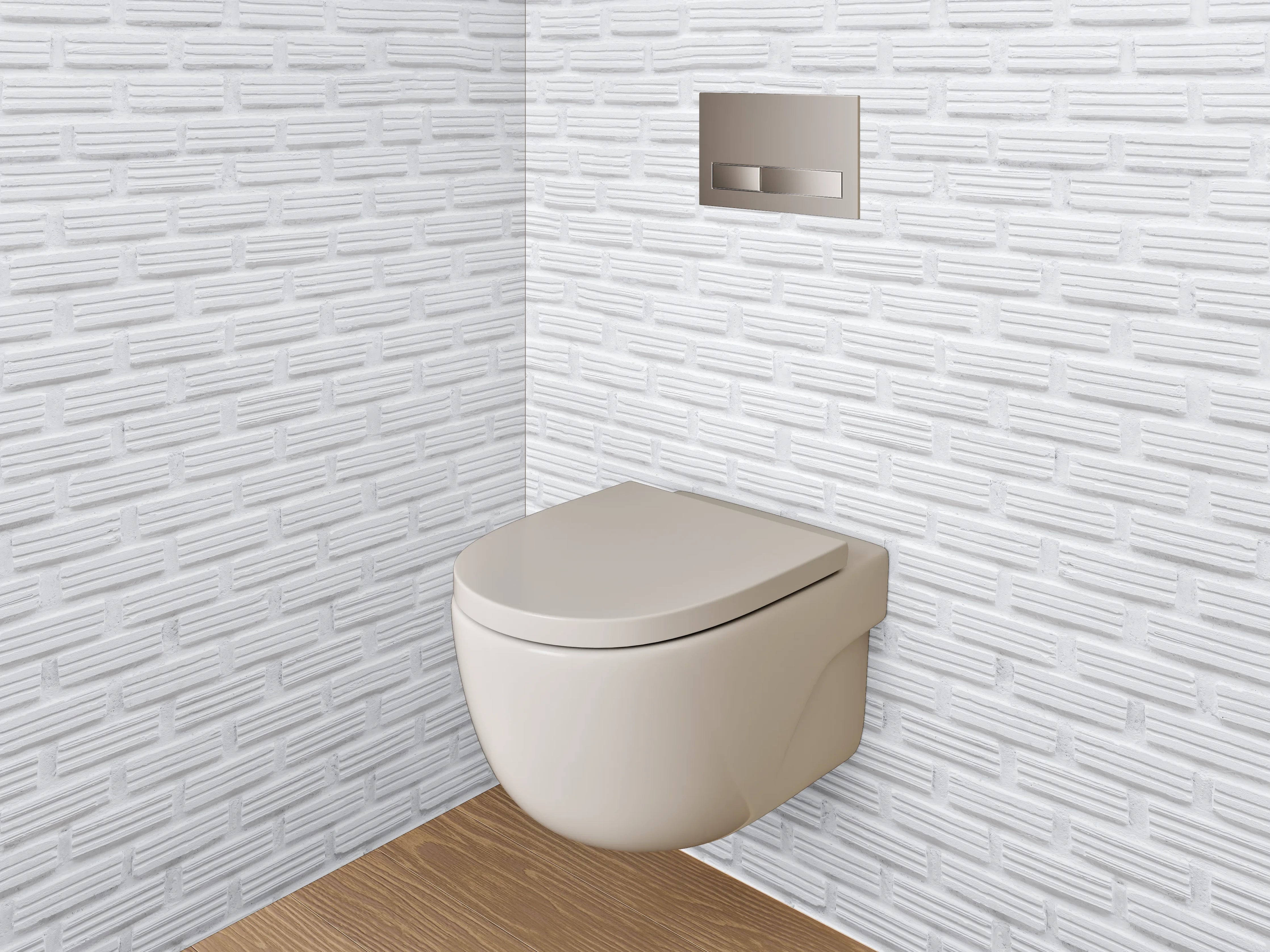 WC-Rückwand - Grauer Hauch an weißer Wand