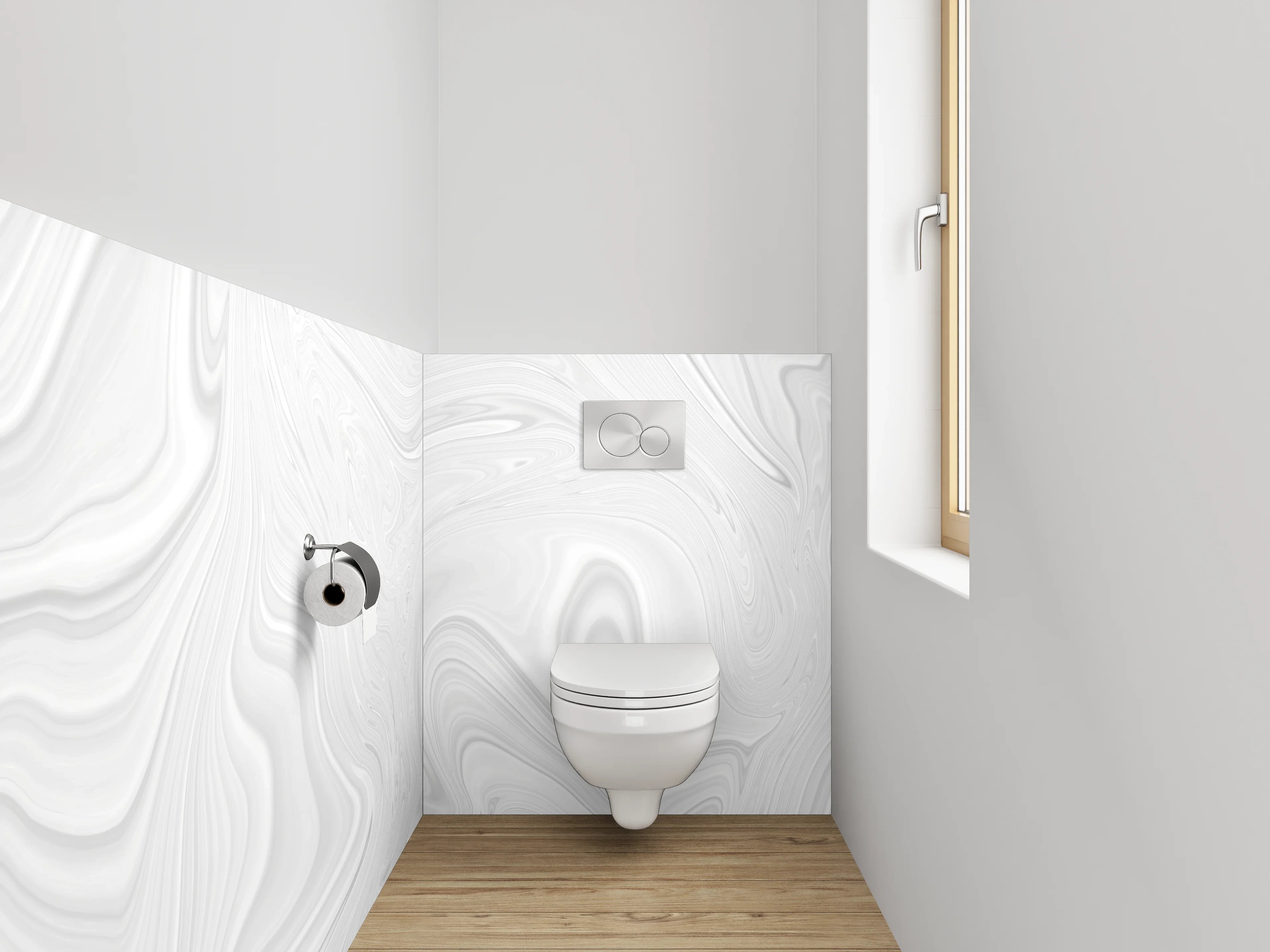 WC-Rückwand - Grauer Marmor-Feinschliff