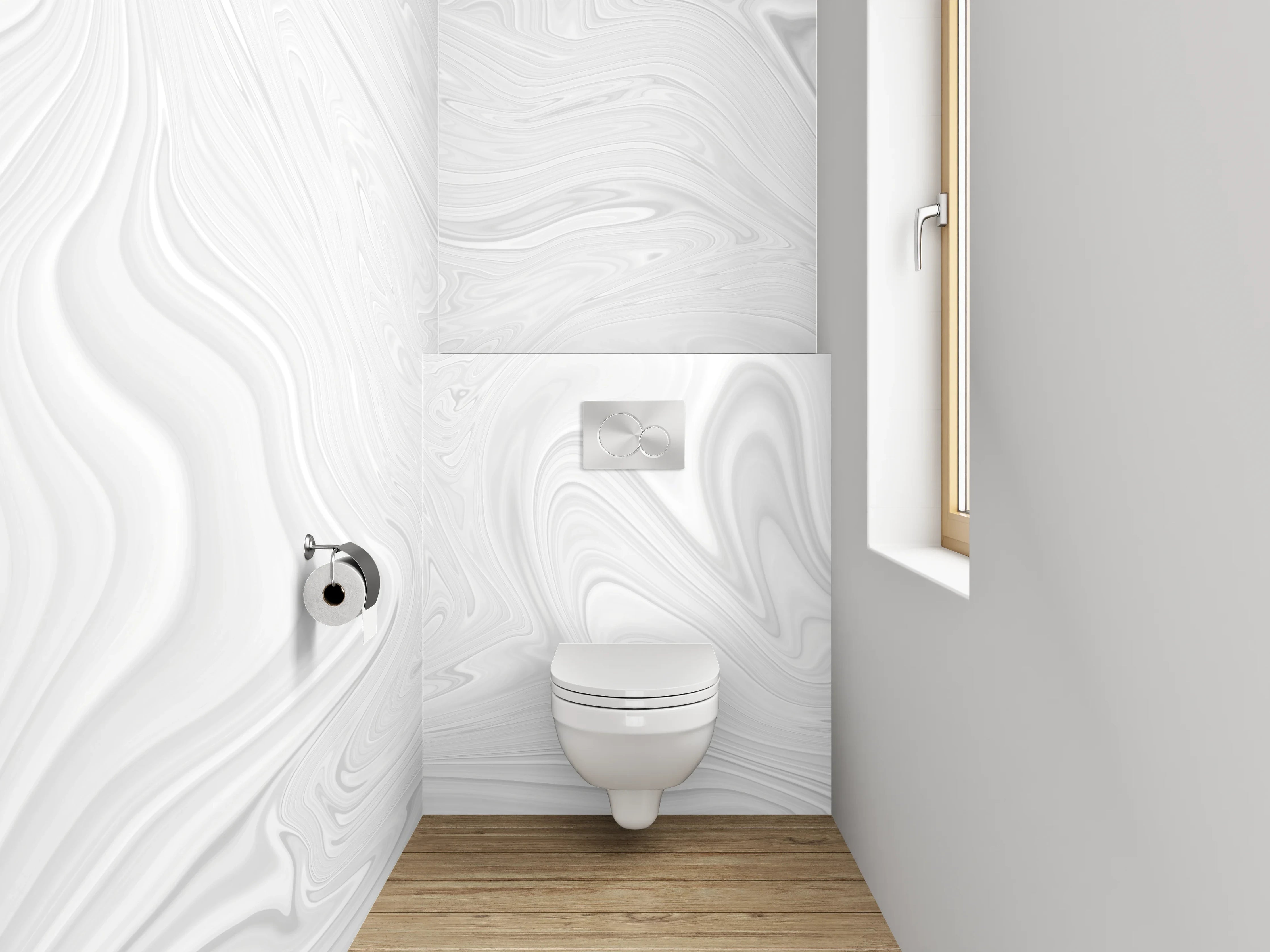 WC-Rückwand - Grauer Marmor-Feinschliff