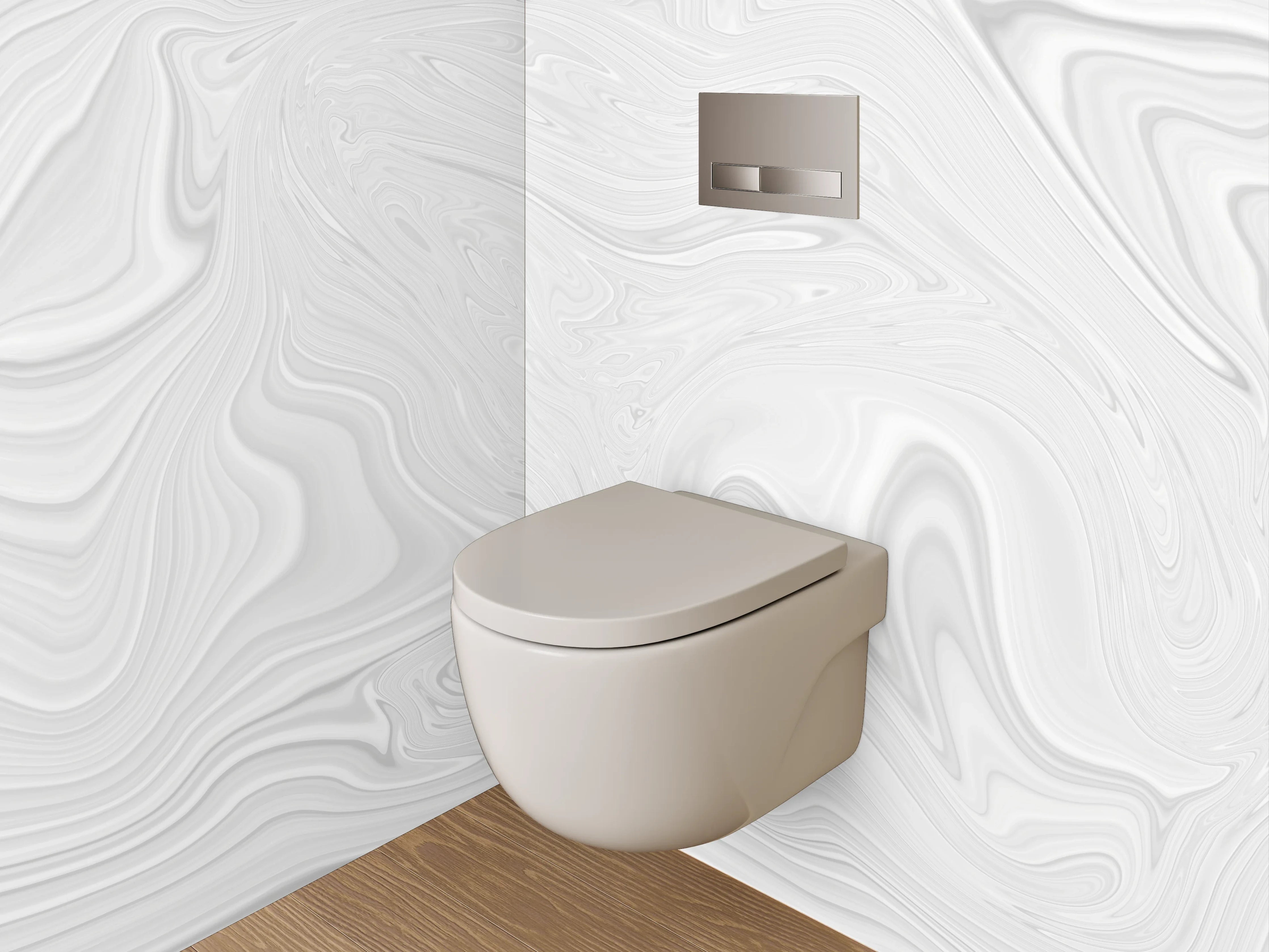 WC-Rückwand - Grauer Marmor-Feinschliff