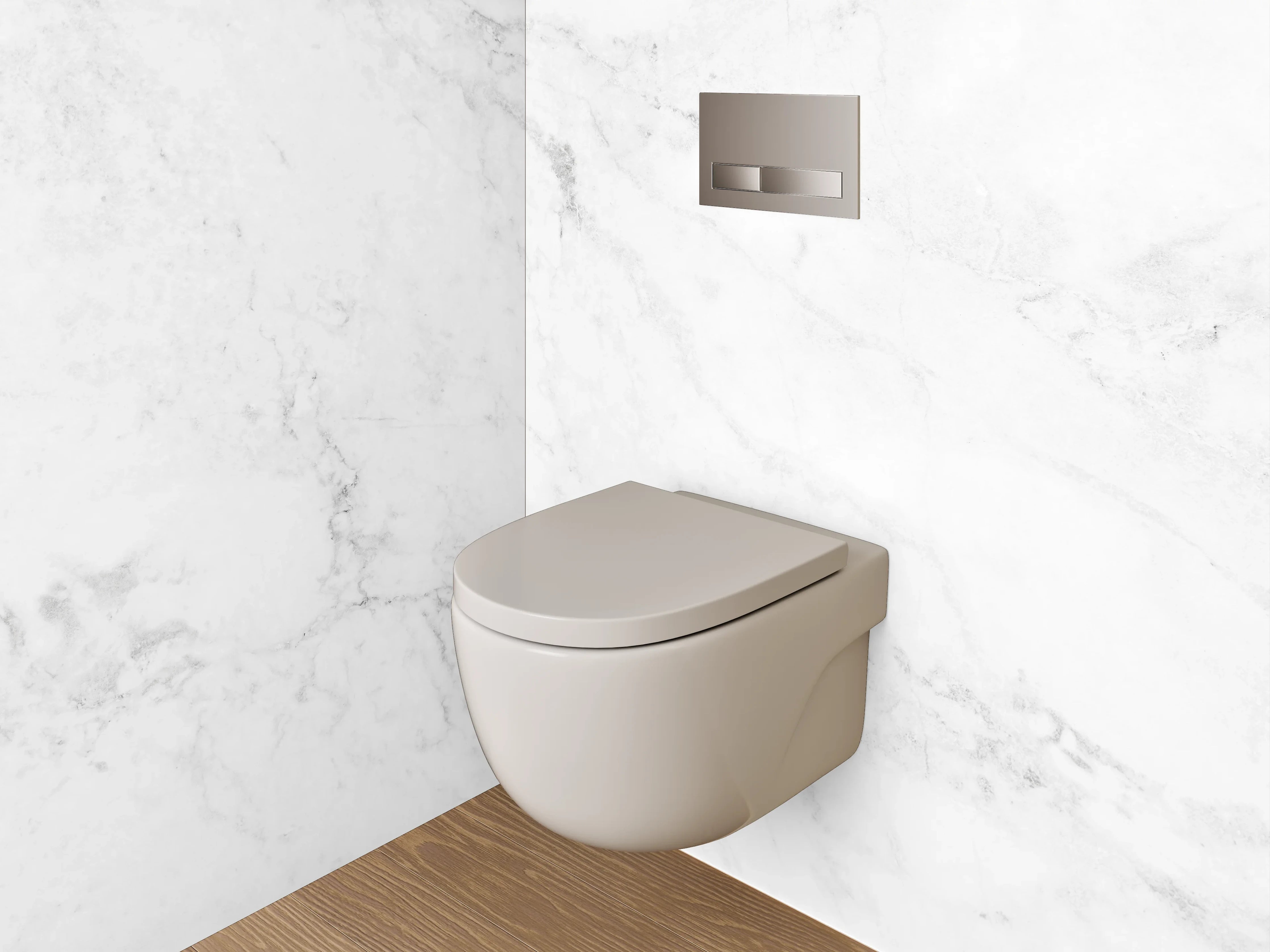 WC-Rückwand - Grauer Marmor-Illusion