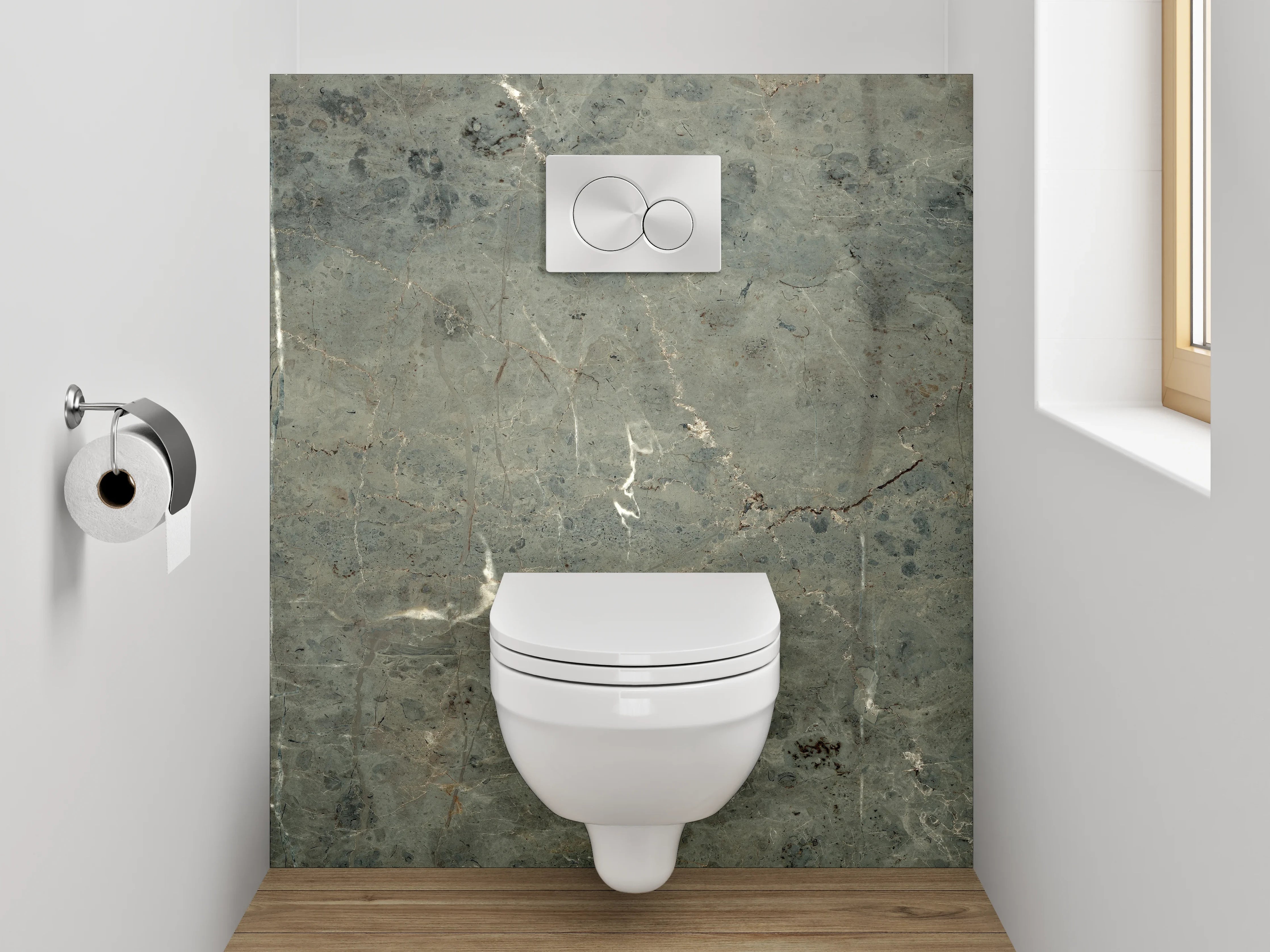 WC-Rückwand - Grauer Marmor Look elegant