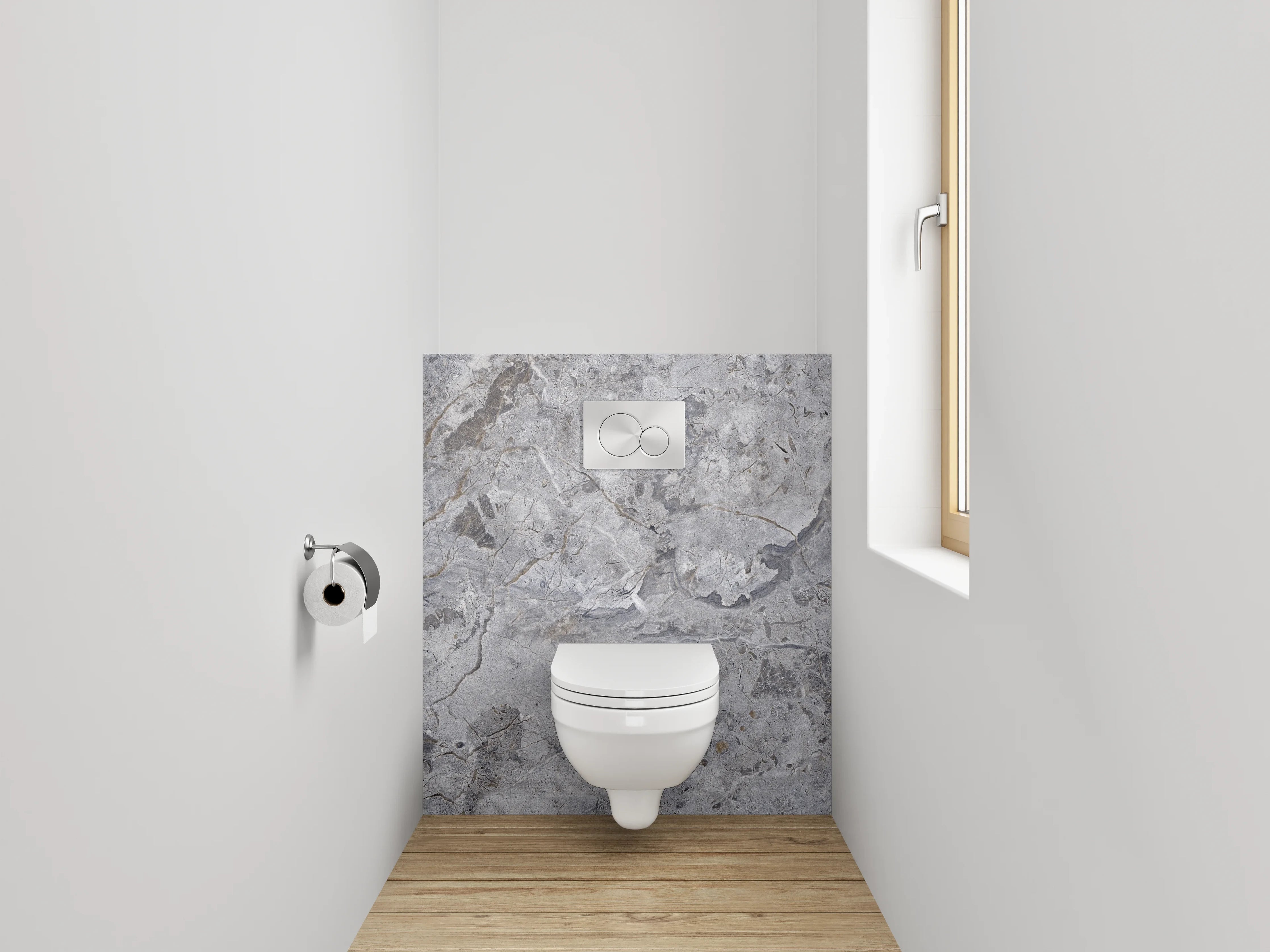 WC-Rückwand - Grauer Naturstein Marmoroptik