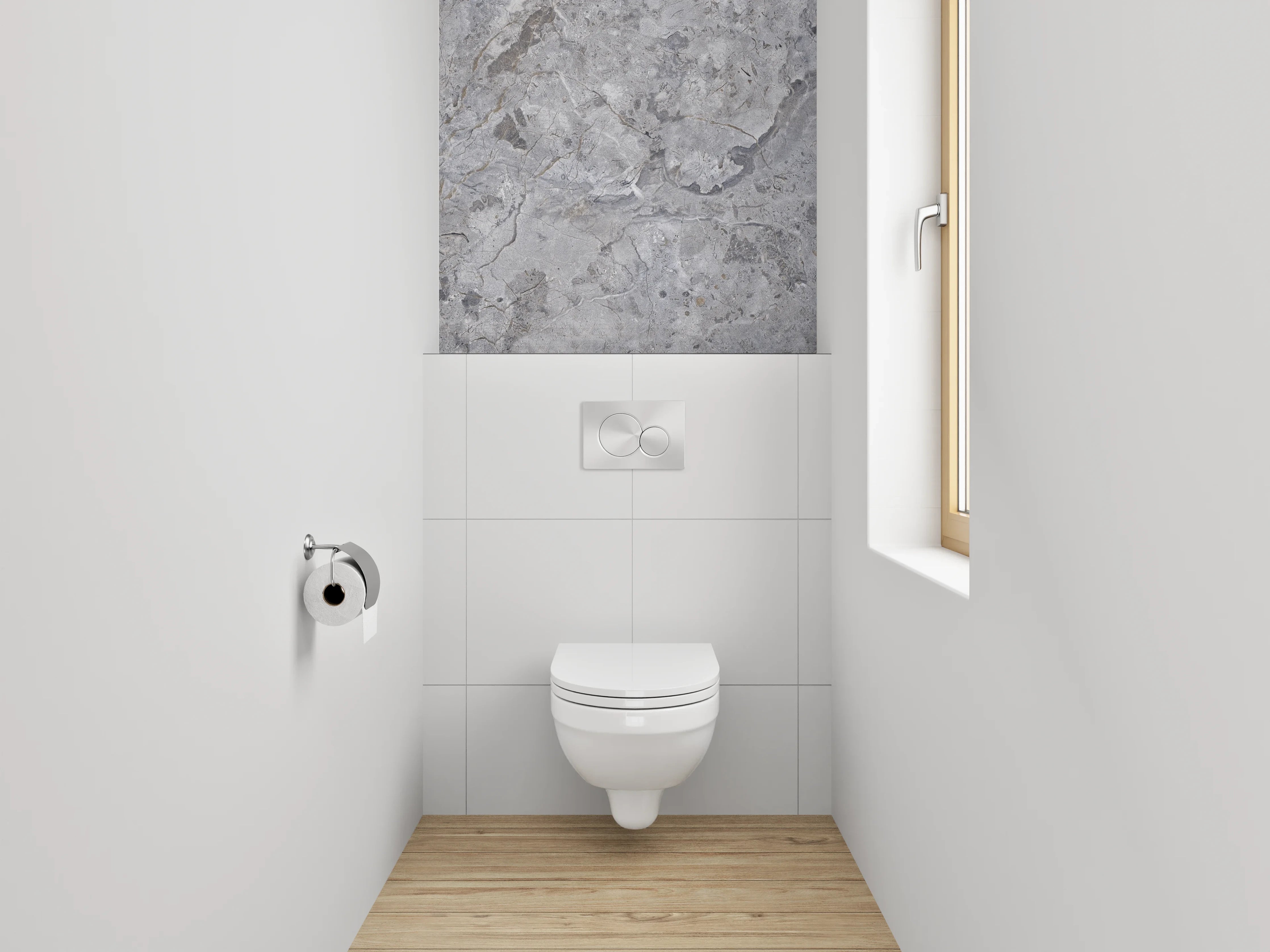 WC-Rückwand - Grauer Naturstein Marmoroptik