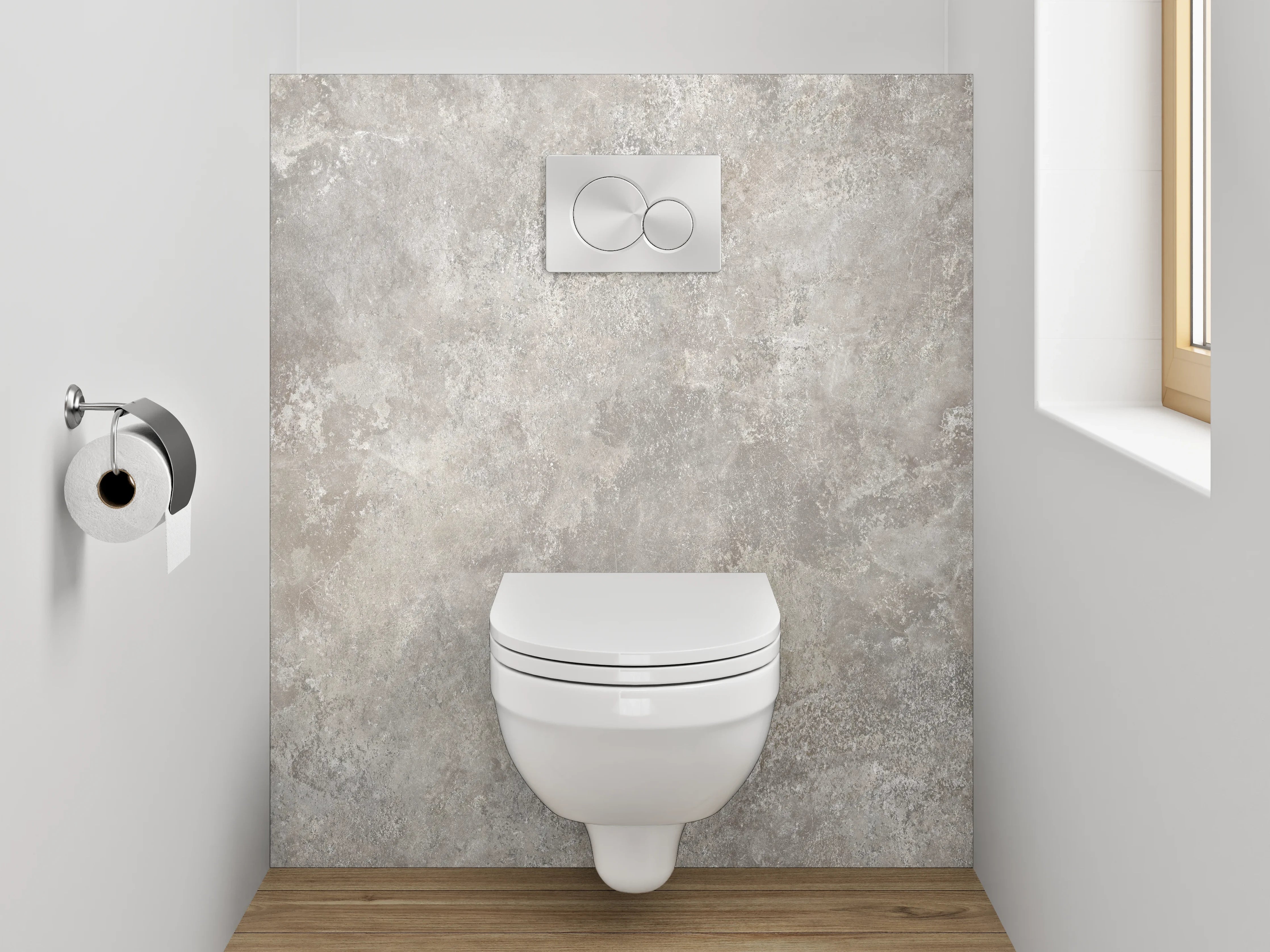 WC-Rückwand - Grauer Stein-Optik Marmor-Look