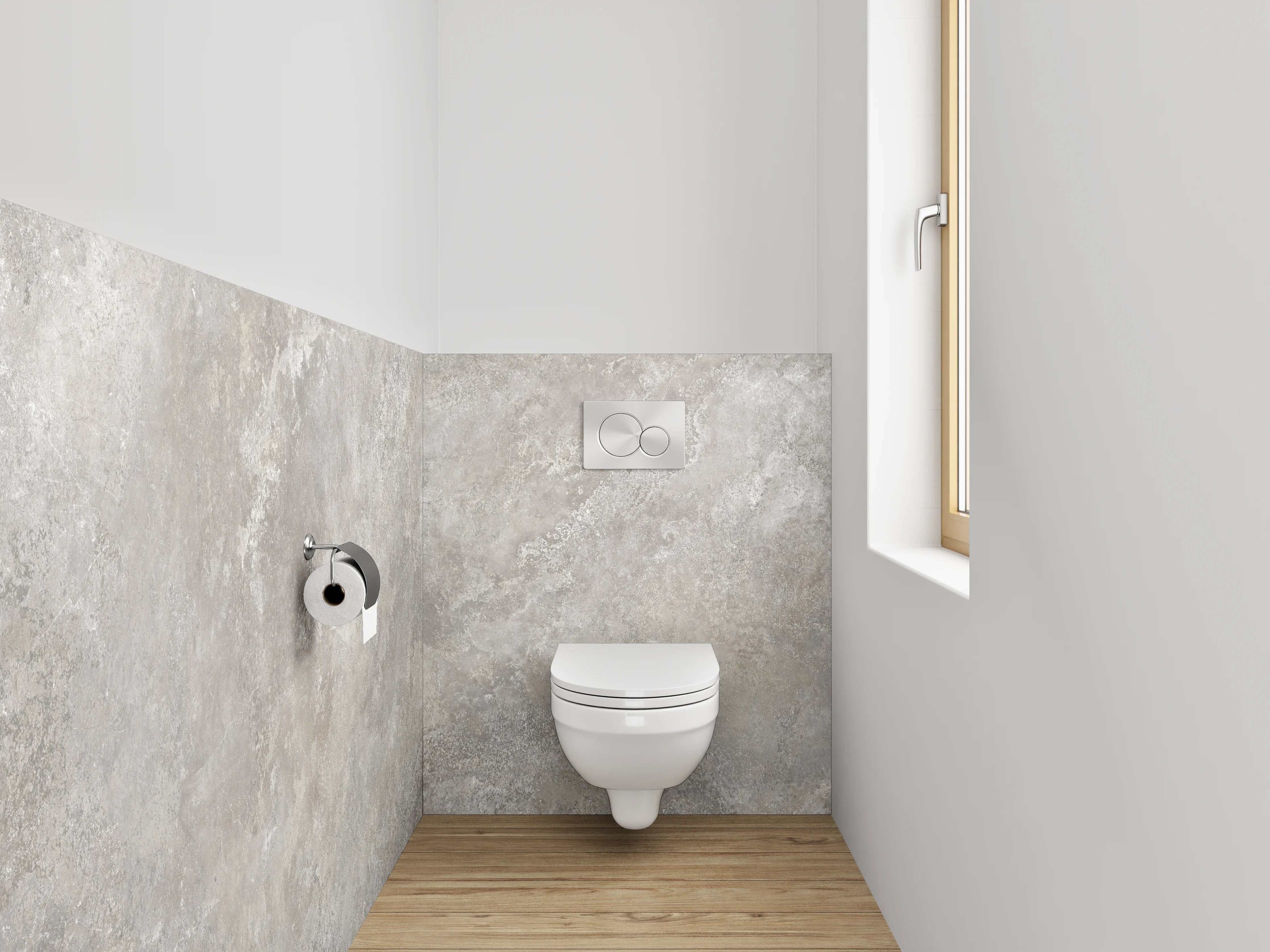 WC-Rückwand - Grauer Stein-Optik Marmor-Look