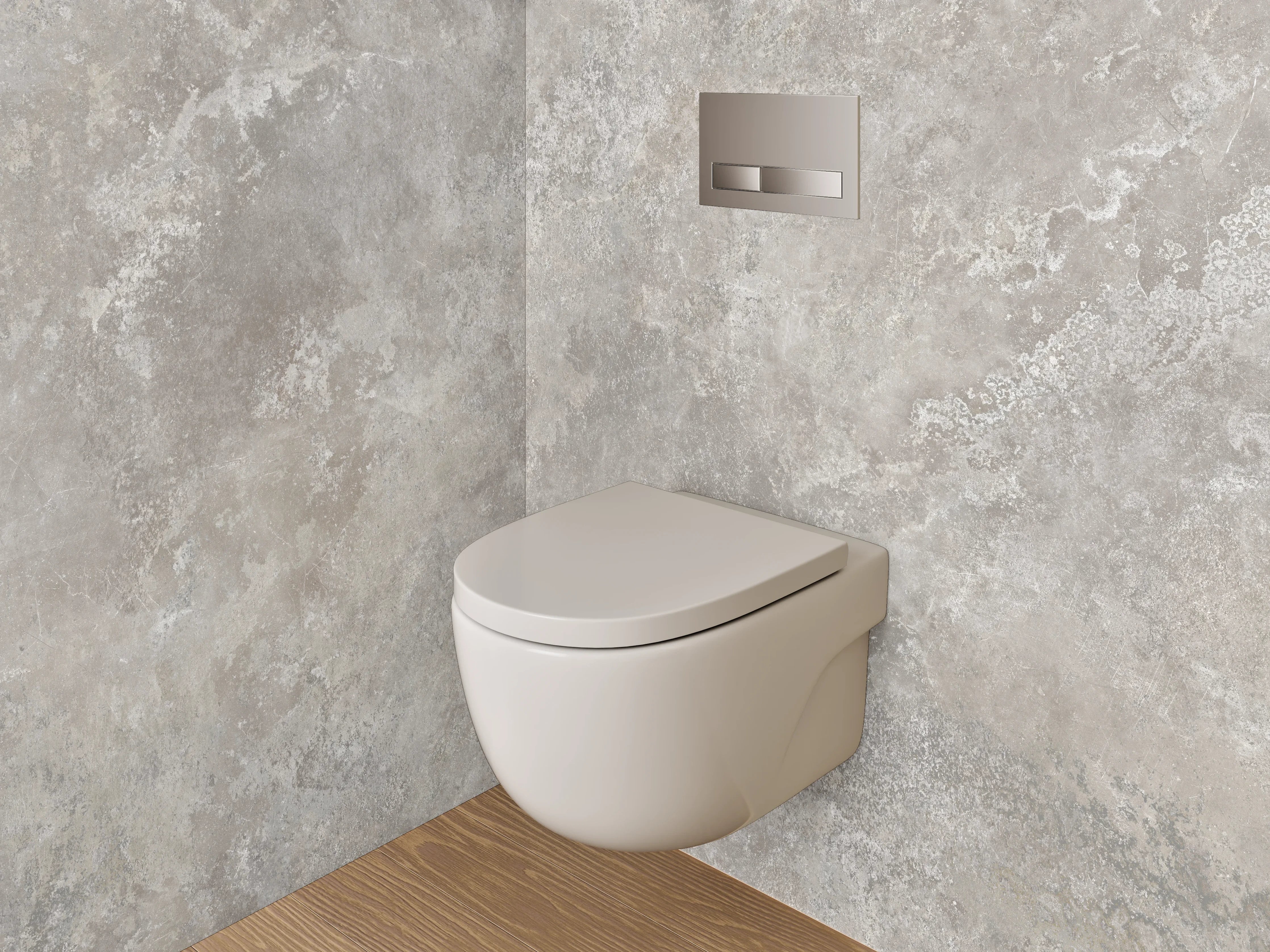 WC-Rückwand - Grauer Stein-Optik Marmor-Look