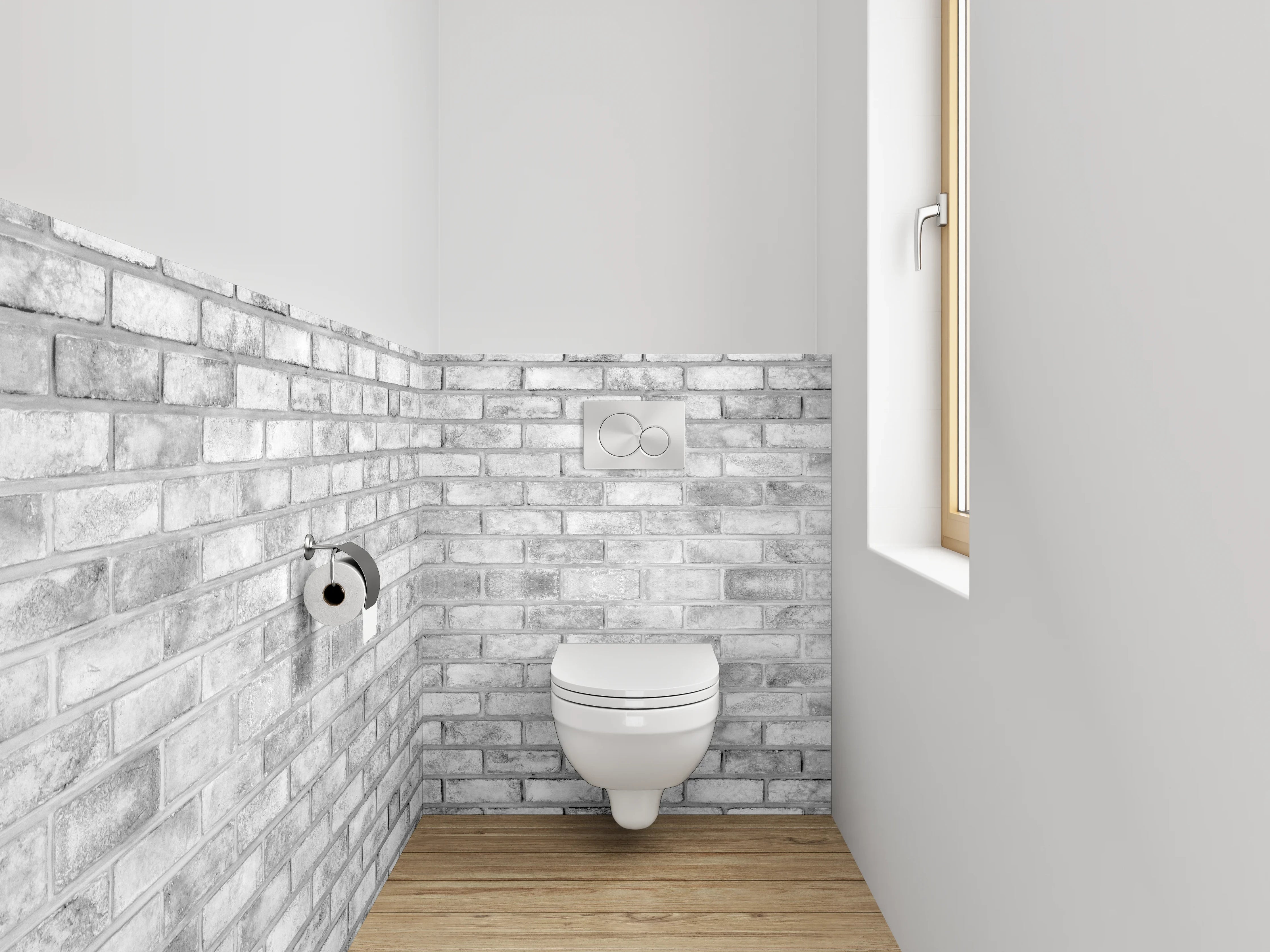 WC-Rückwand - Grauer Ziegelstein Wand
