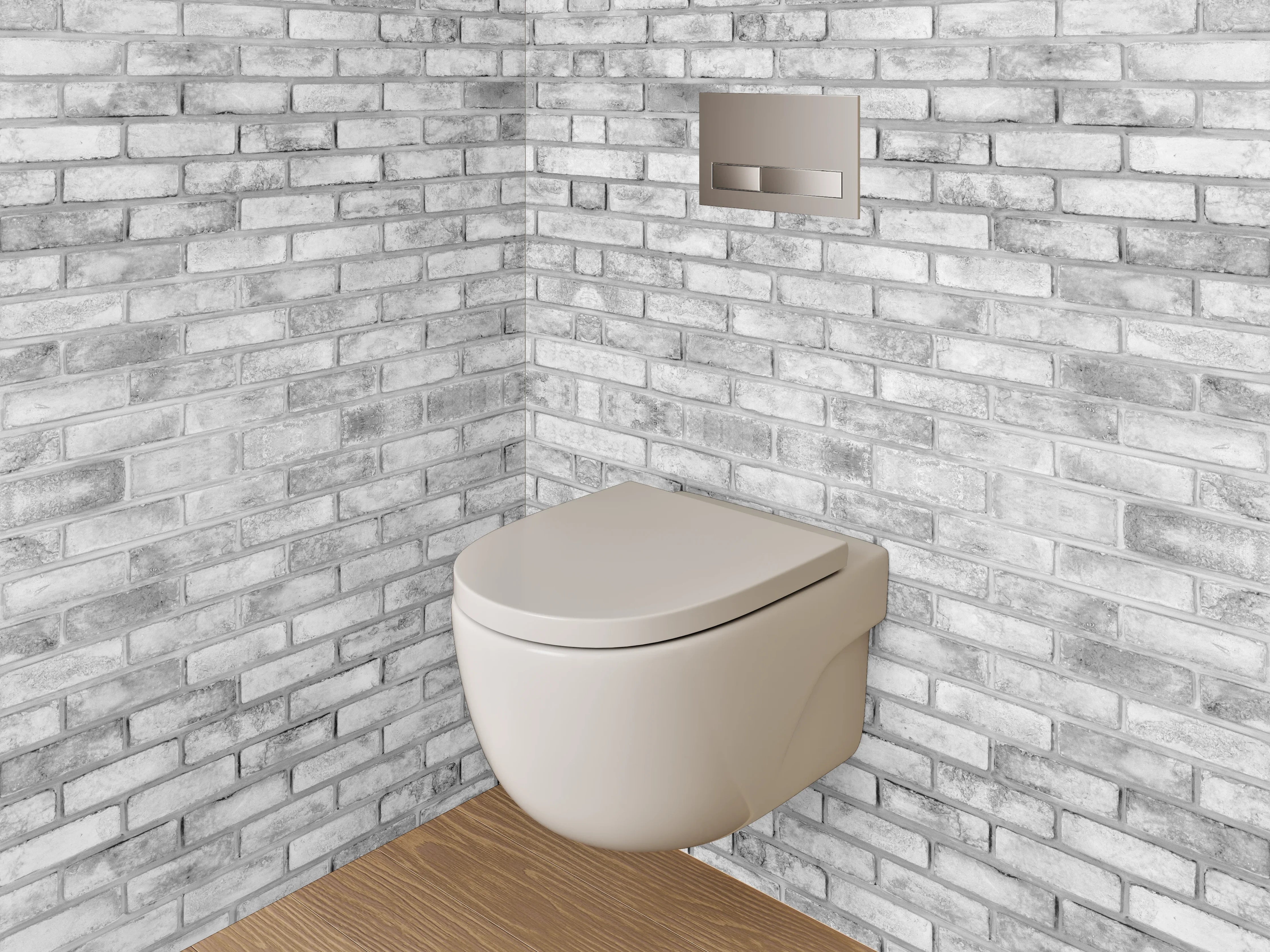 WC-Rückwand - Grauer Ziegelstein Wand