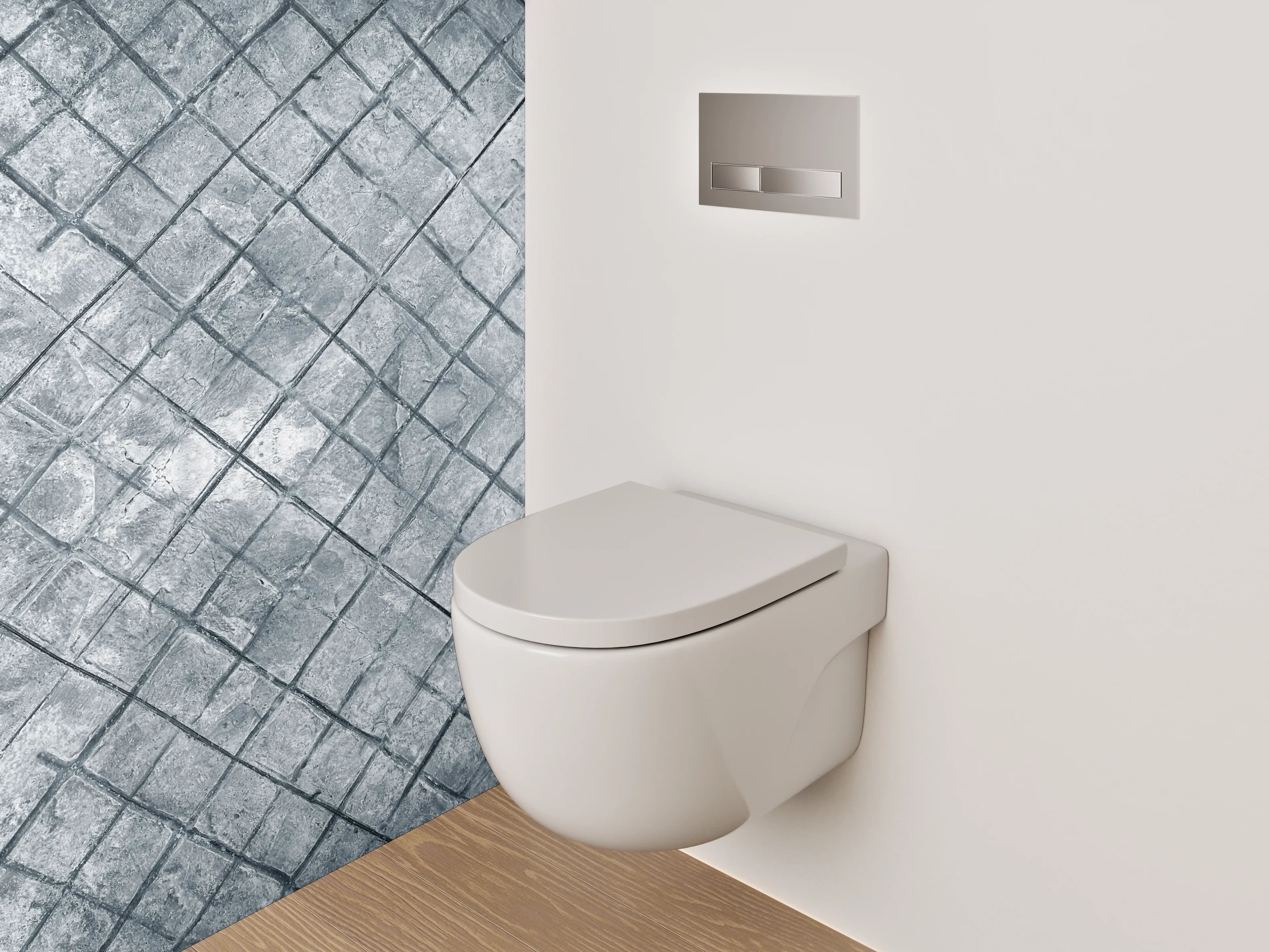 WC-Rückwand - Graues Fliesen-Mosaik Muster