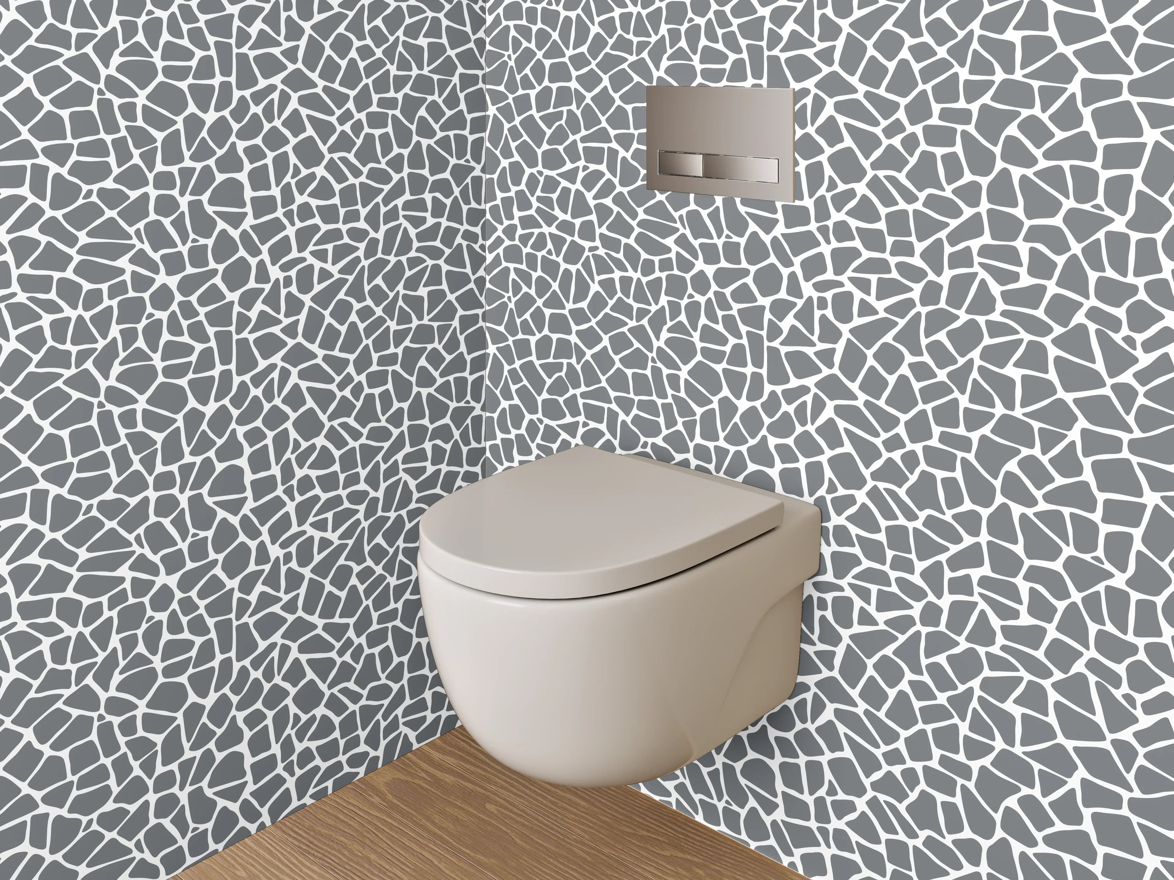 WC-Rückwand - Graues Mosaik-Muster modern