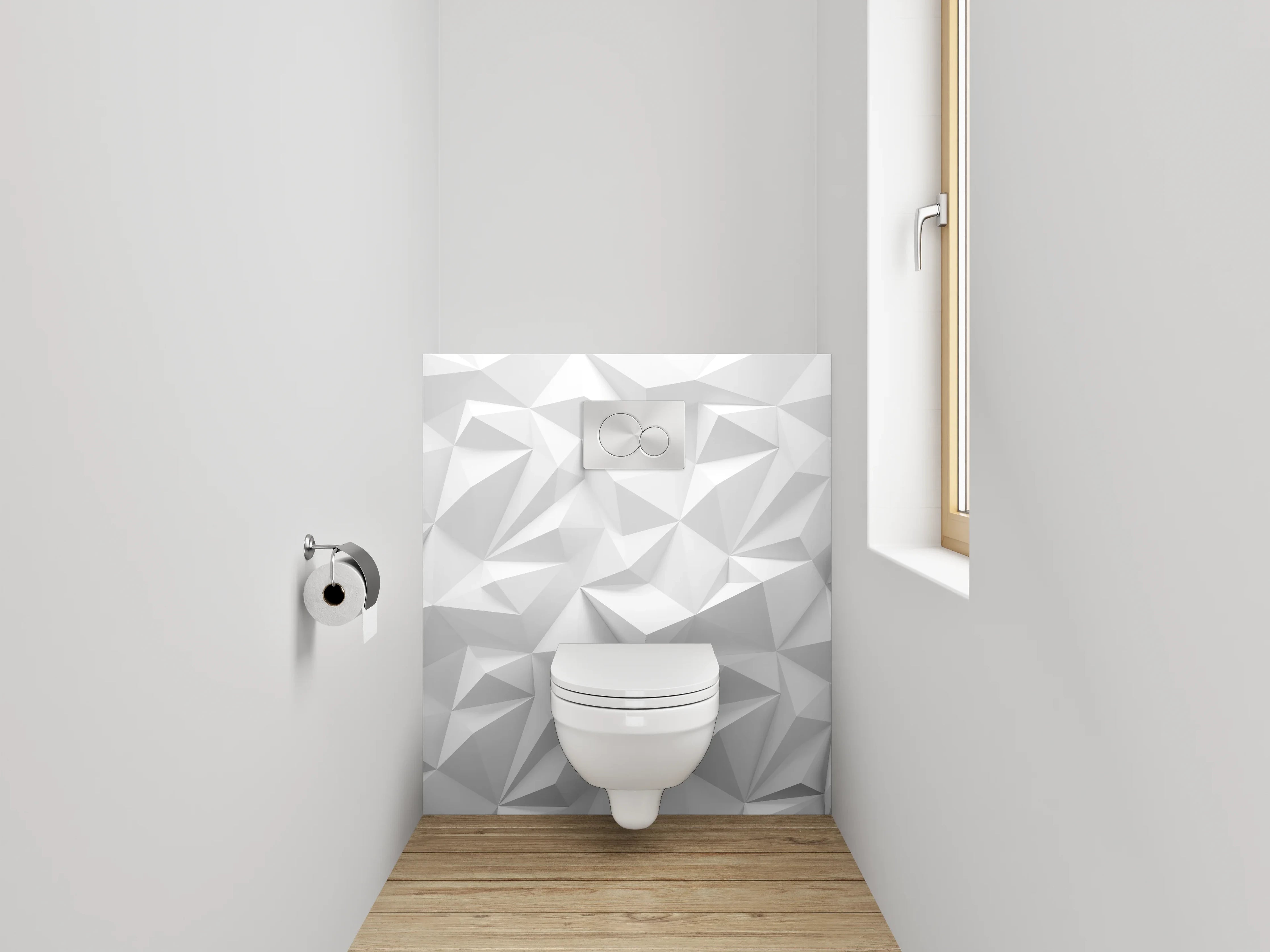 WC-Rückwand - Grauschattierte weiße 3D-Struktur