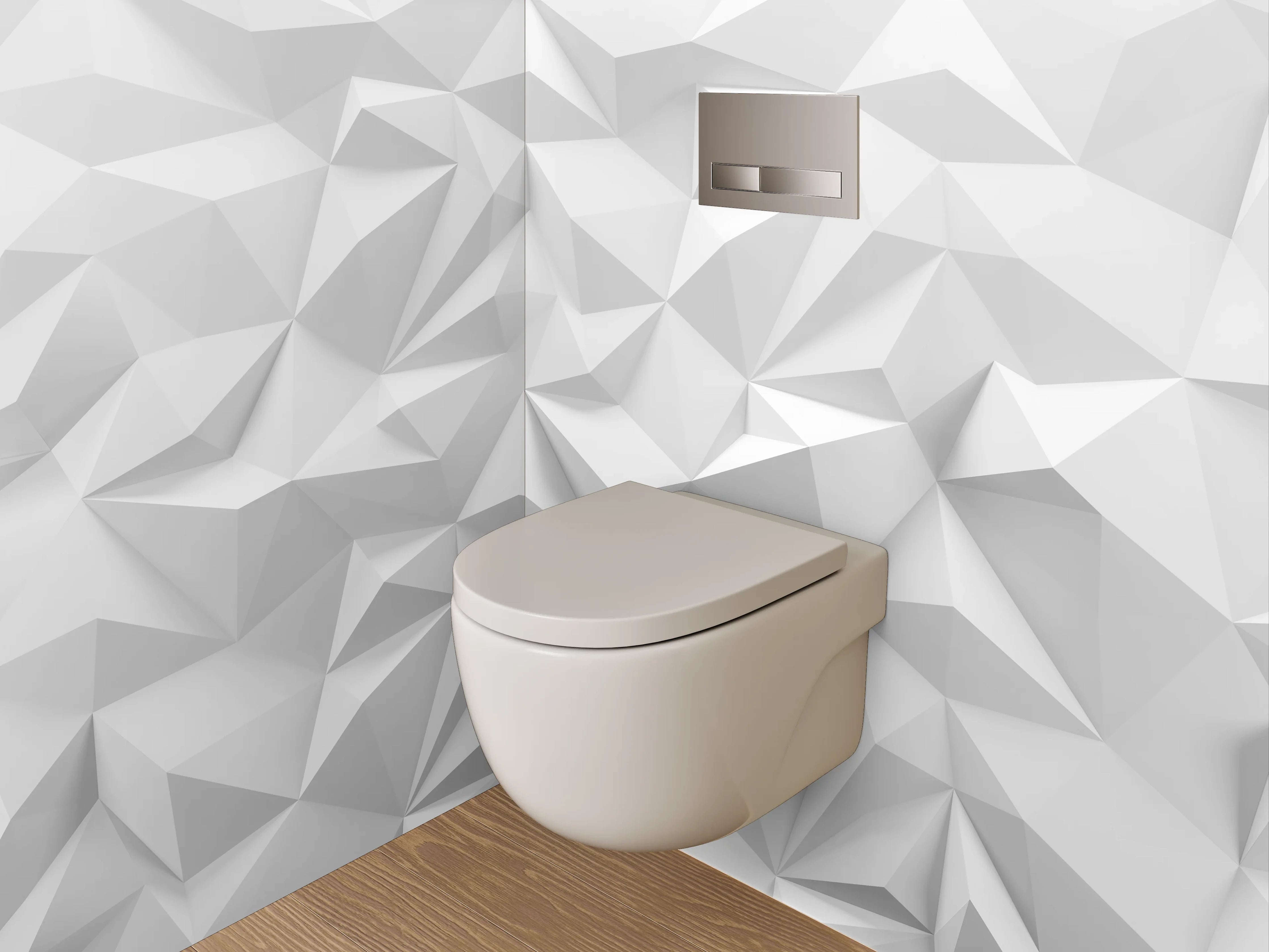 WC-Rückwand - Grauschattierte weiße 3D-Struktur