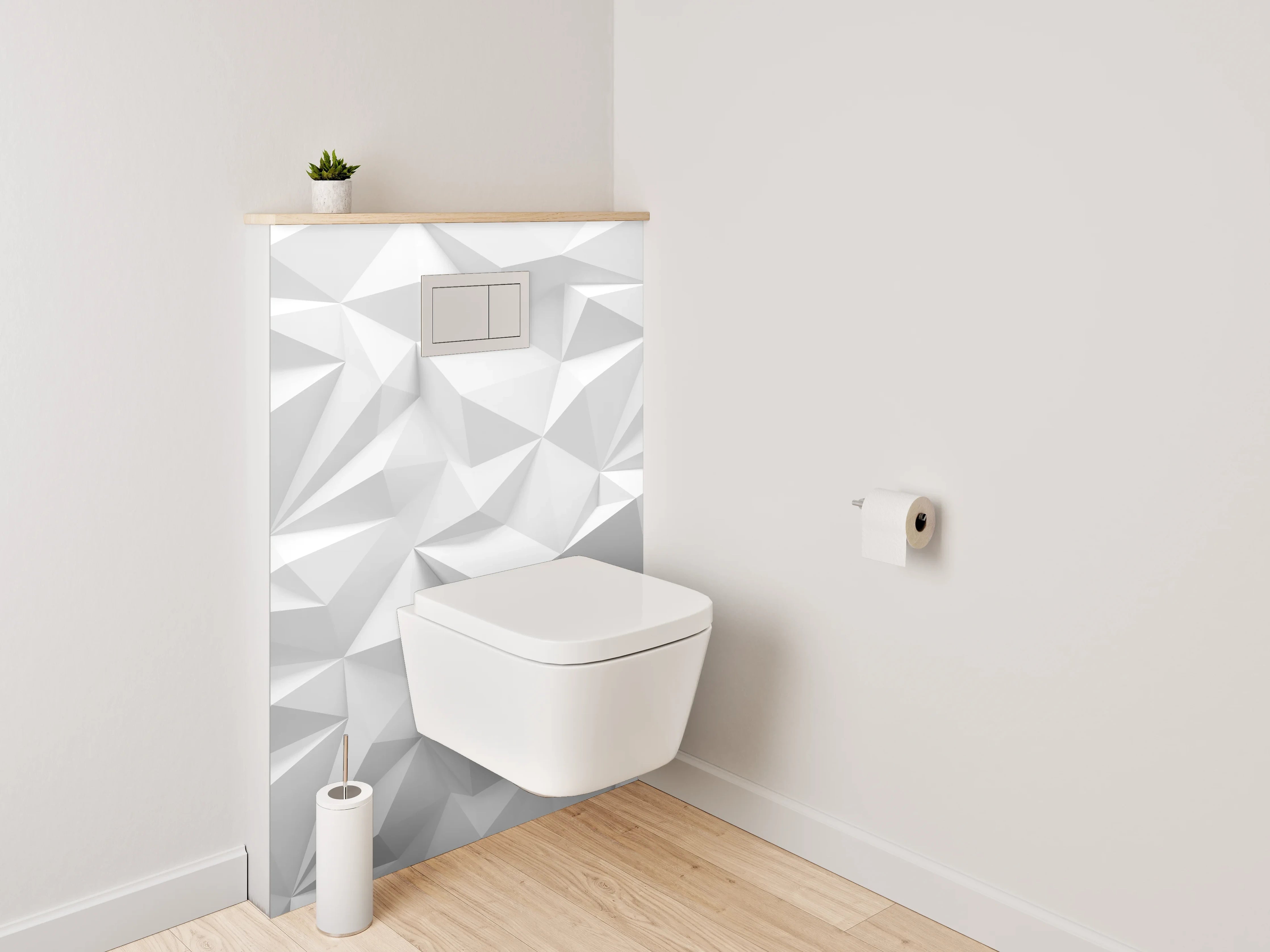 WC-Rückwand - Grauschattierte weiße 3D-Struktur