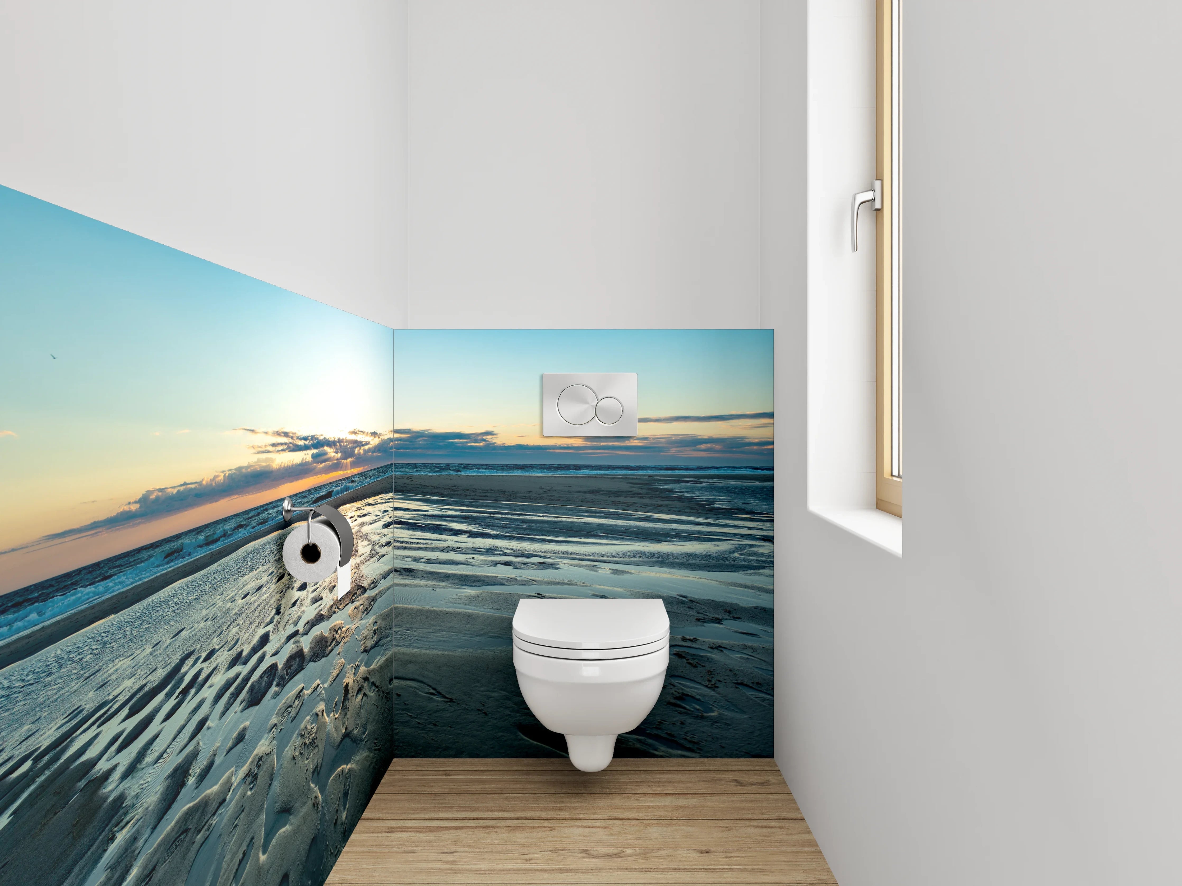 WC-Rückwand - Grauschimmer im Licht des Abends