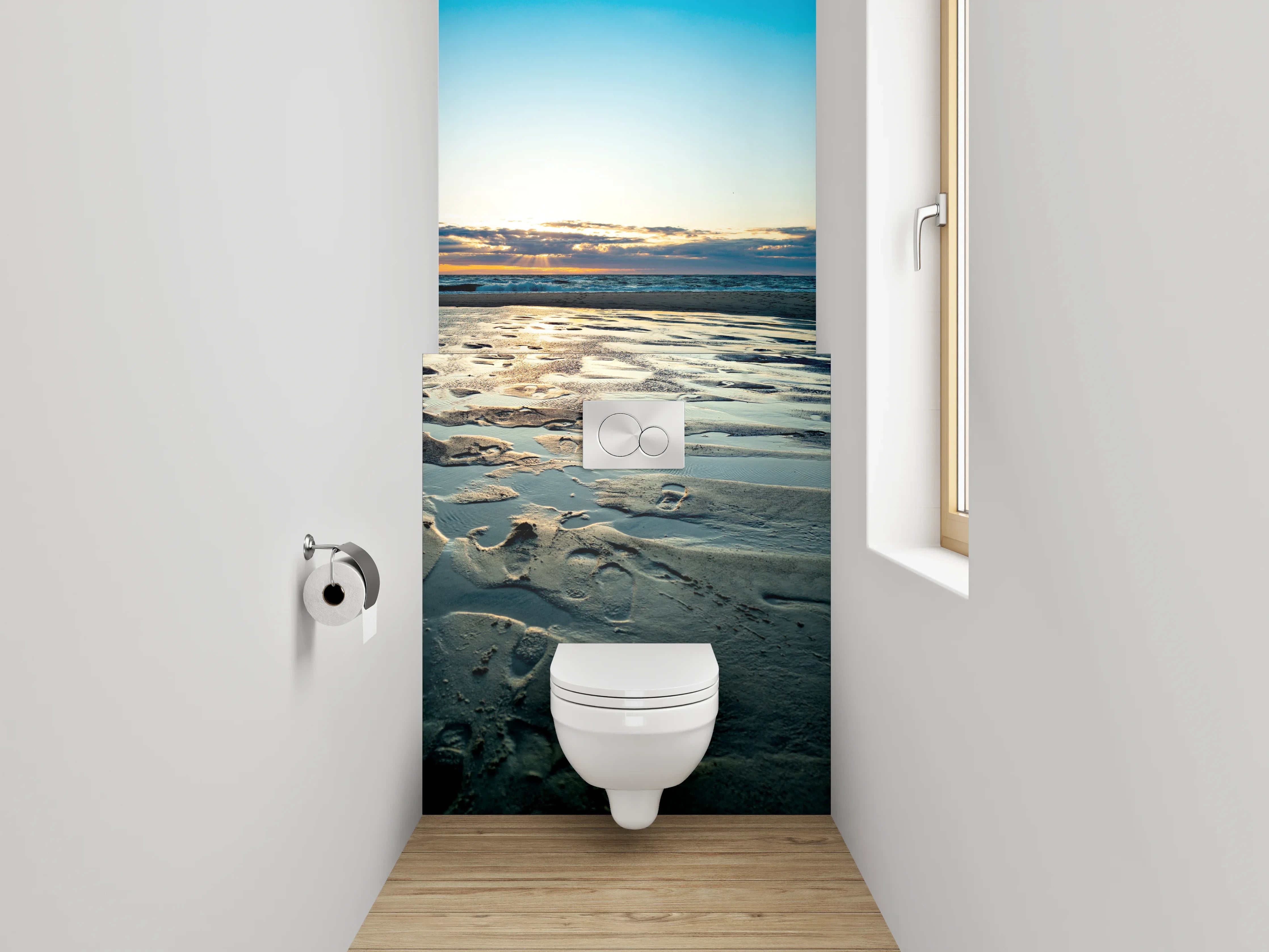 WC-Rückwand - Grauschimmer im Licht des Abends