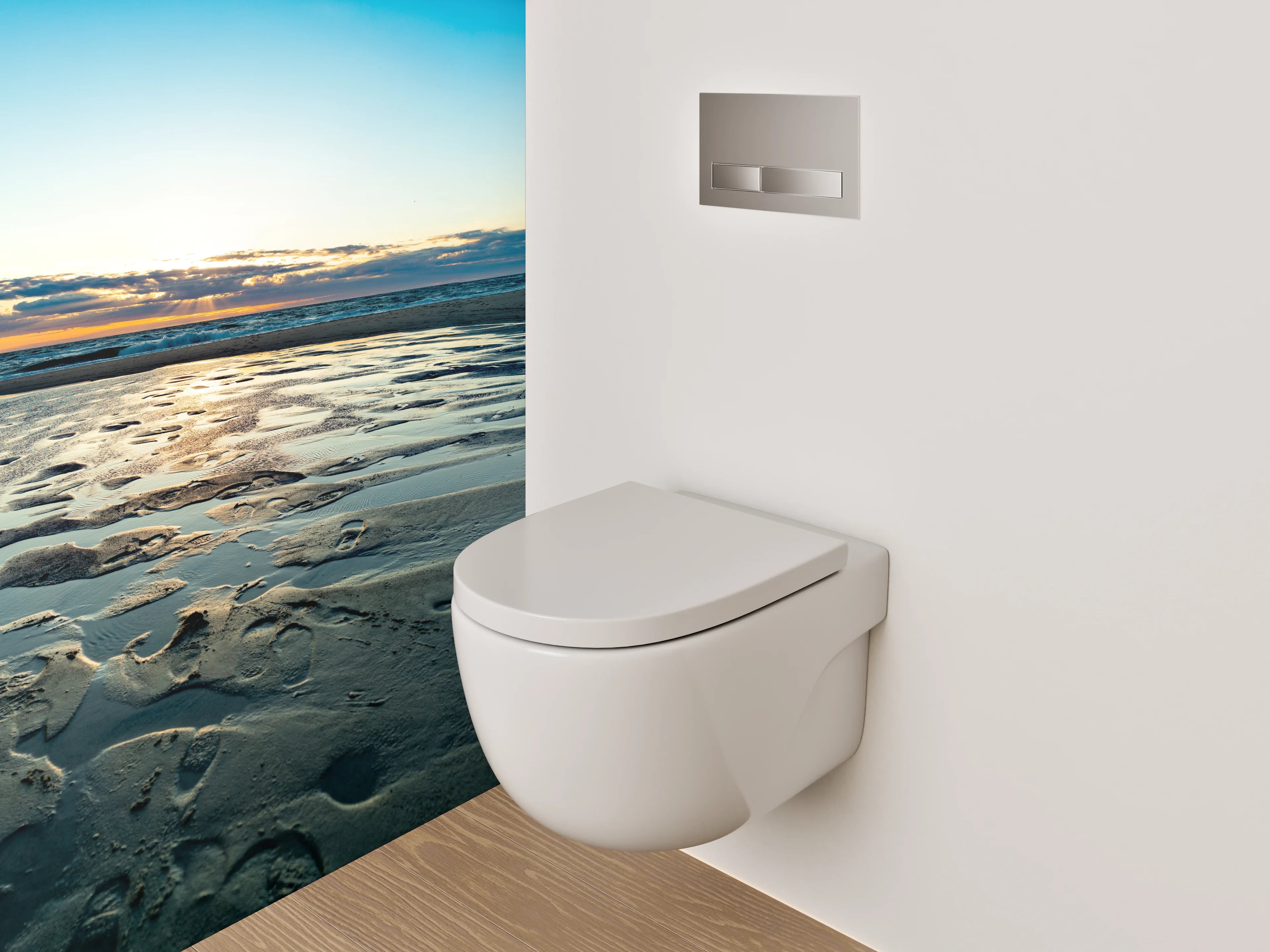 WC-Rückwand - Grauschimmer im Licht des Abends