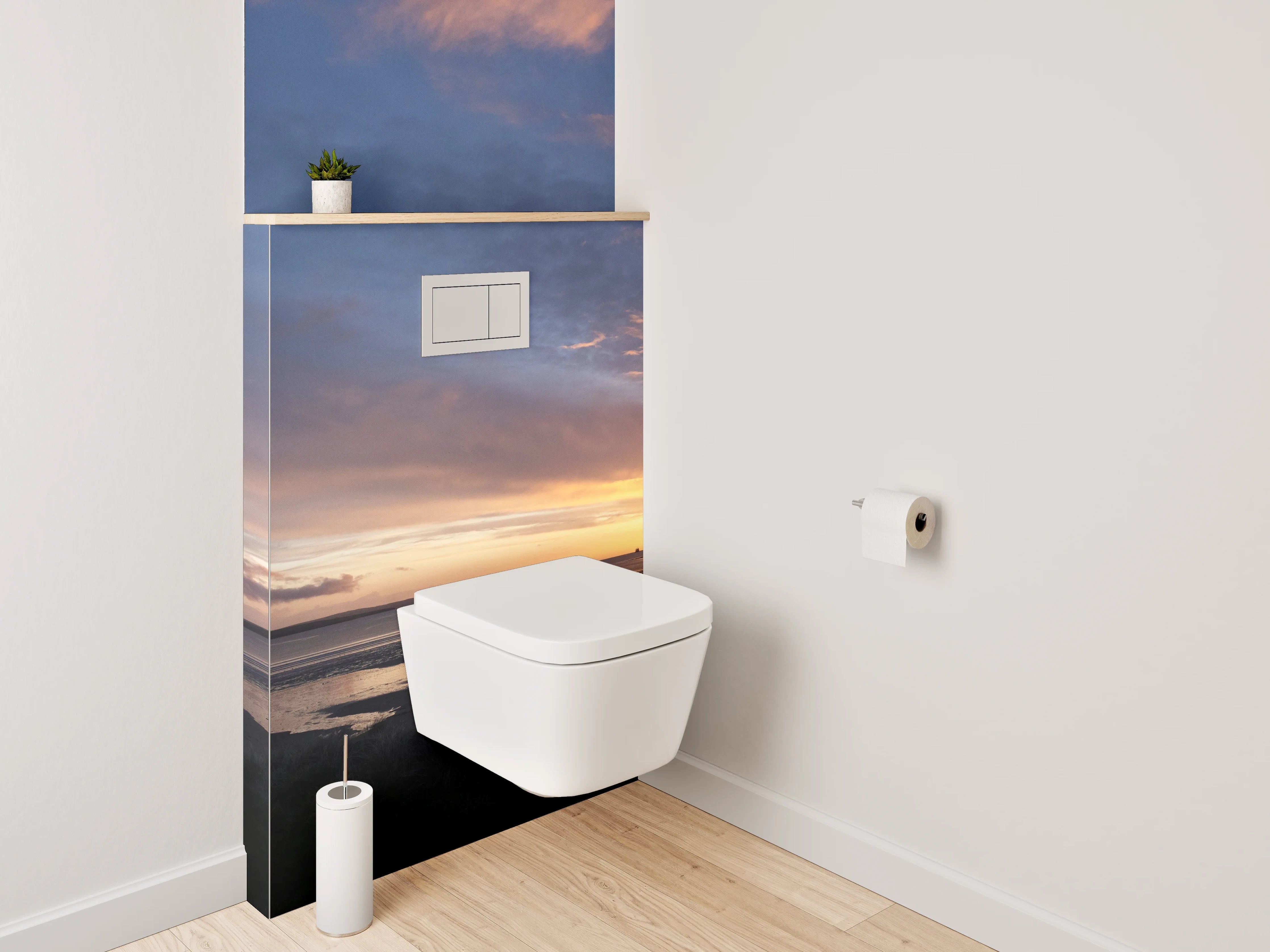 WC-Rückwand - Grauschimmer im Licht des Meeres