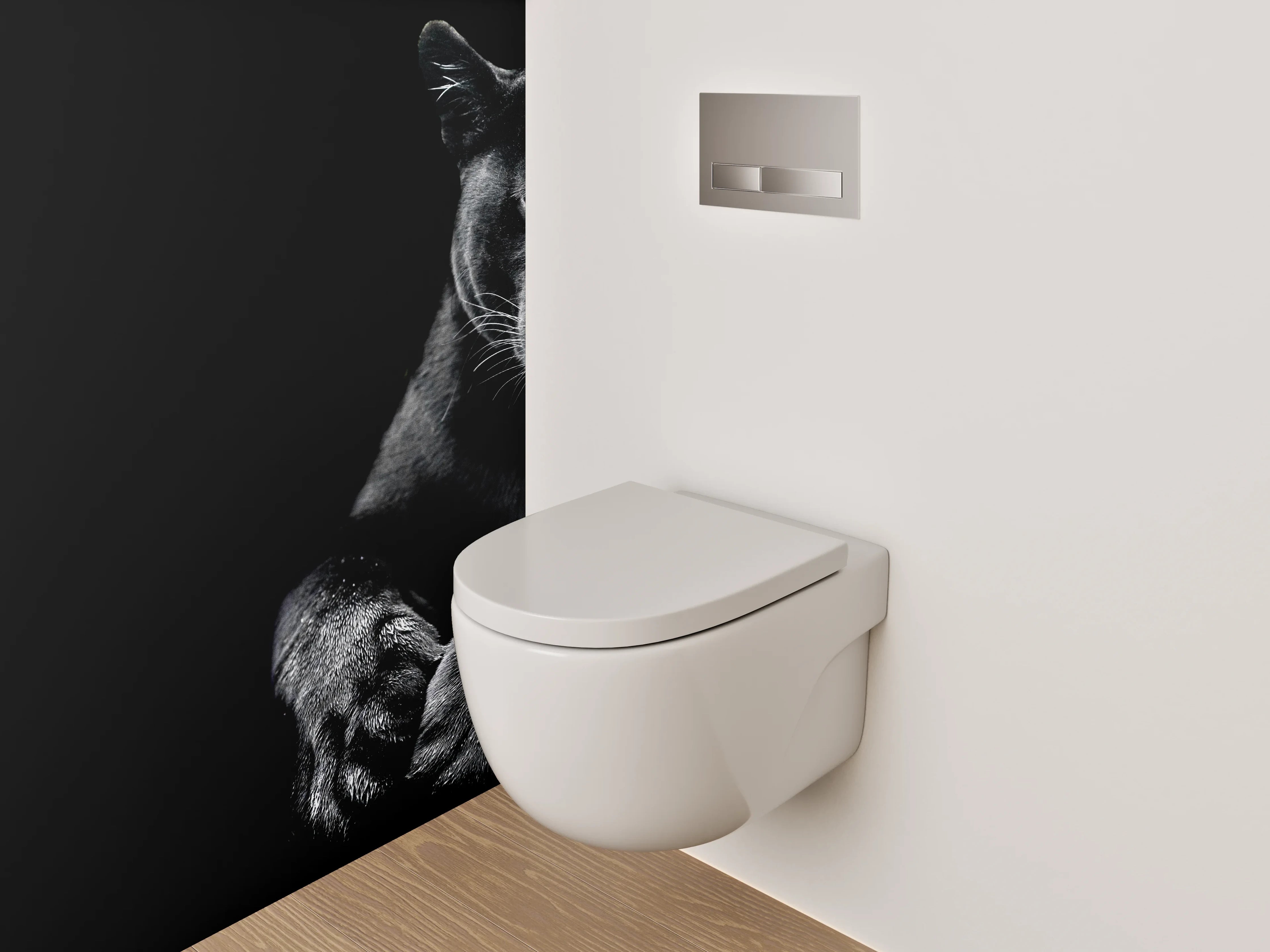 WC-Rückwand - Grauschimmer im Schattenfell