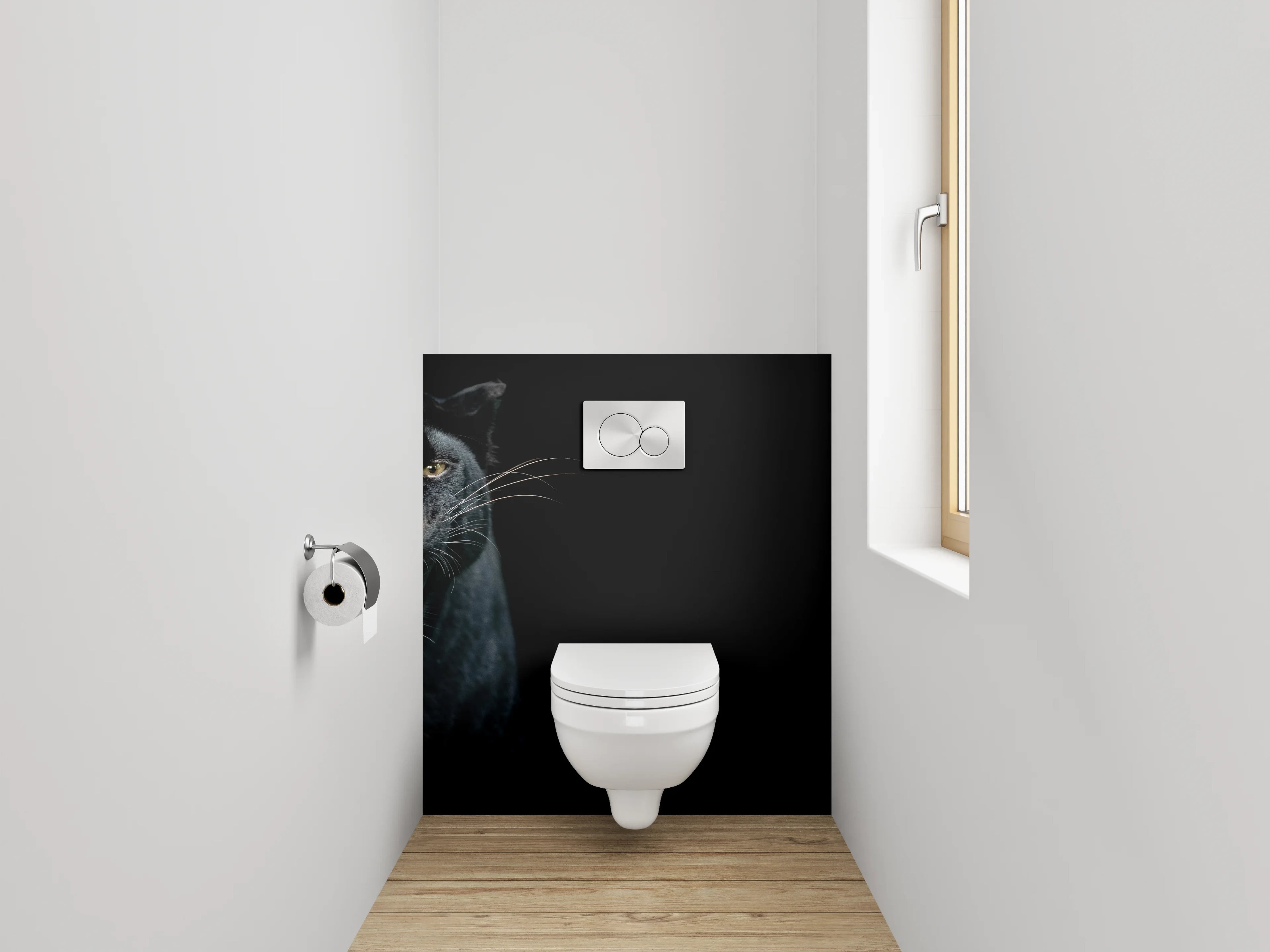 WC-Rückwand - Grauschimmer im Schattenpanther