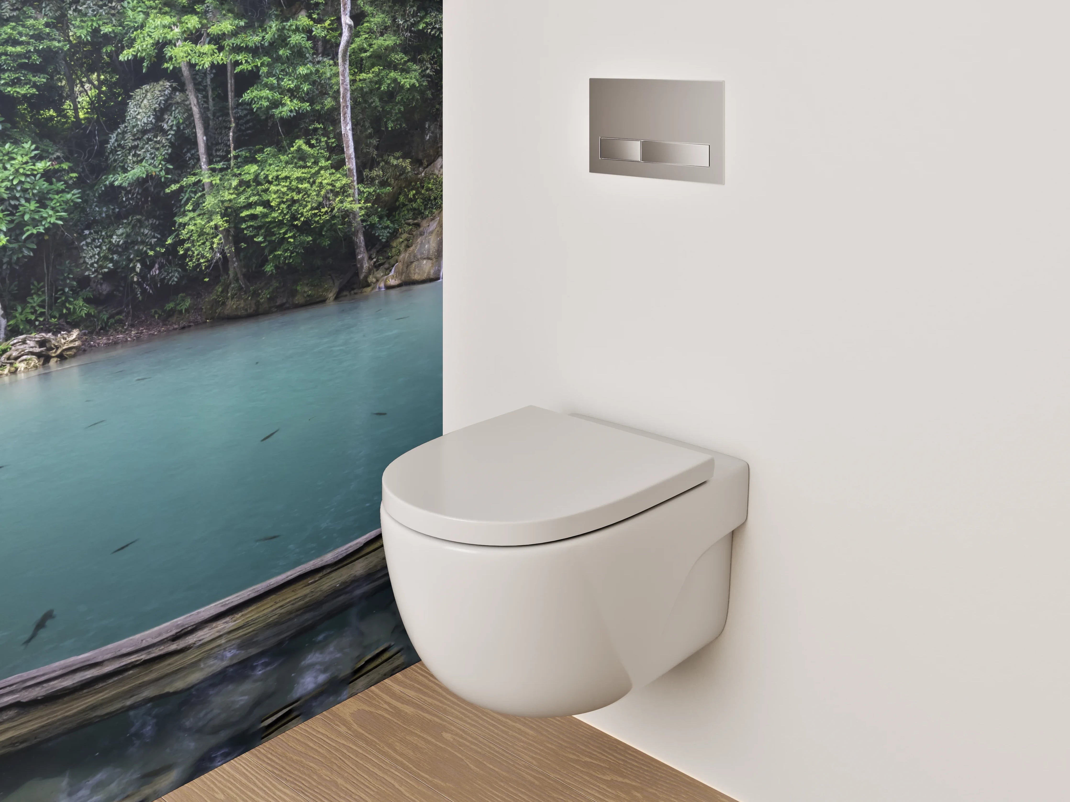 WC-Rückwand - Grauschimmer im weißen Dschungelfall