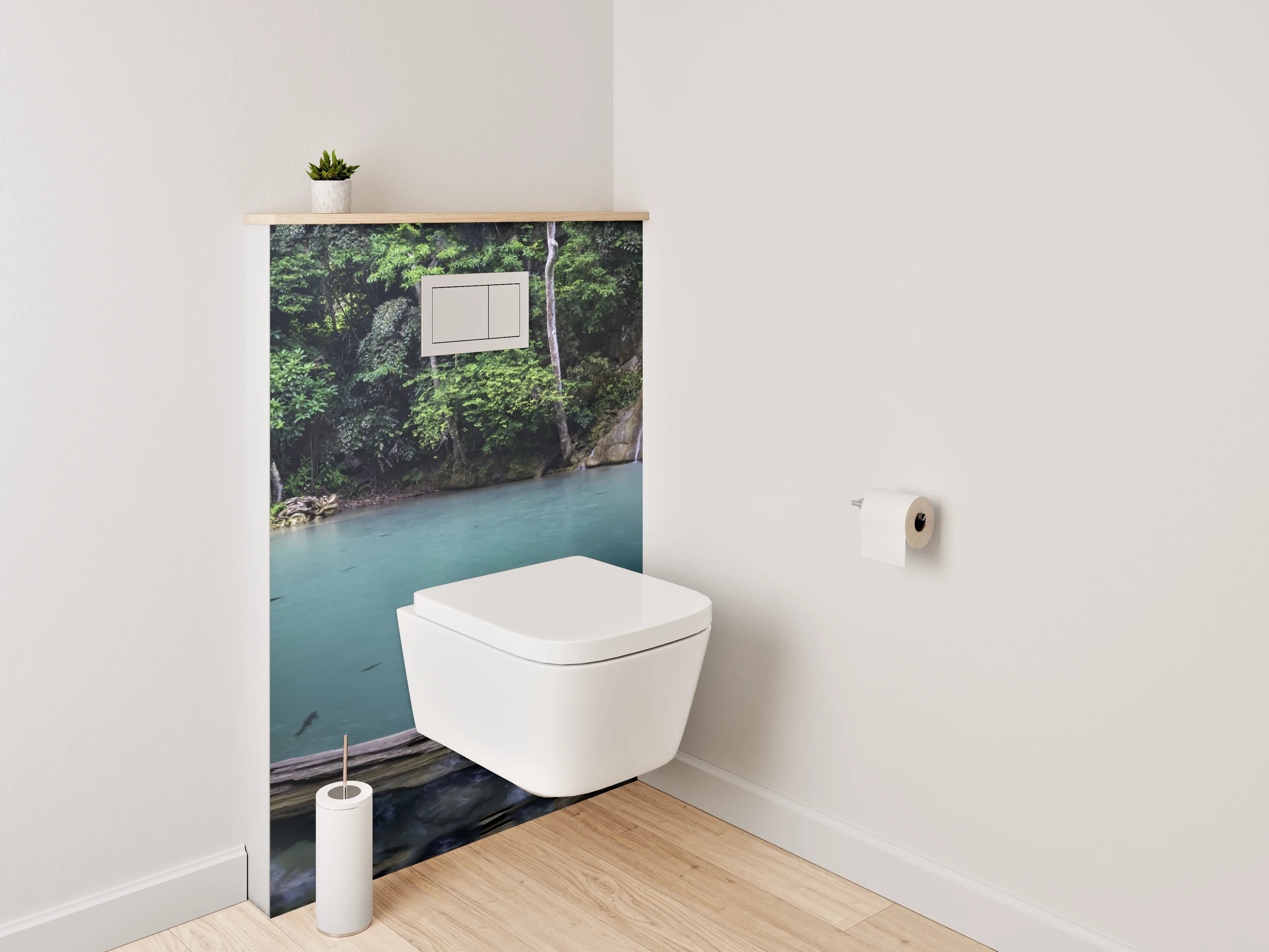 WC-Rückwand - Grauschimmer im weißen Dschungelfall
