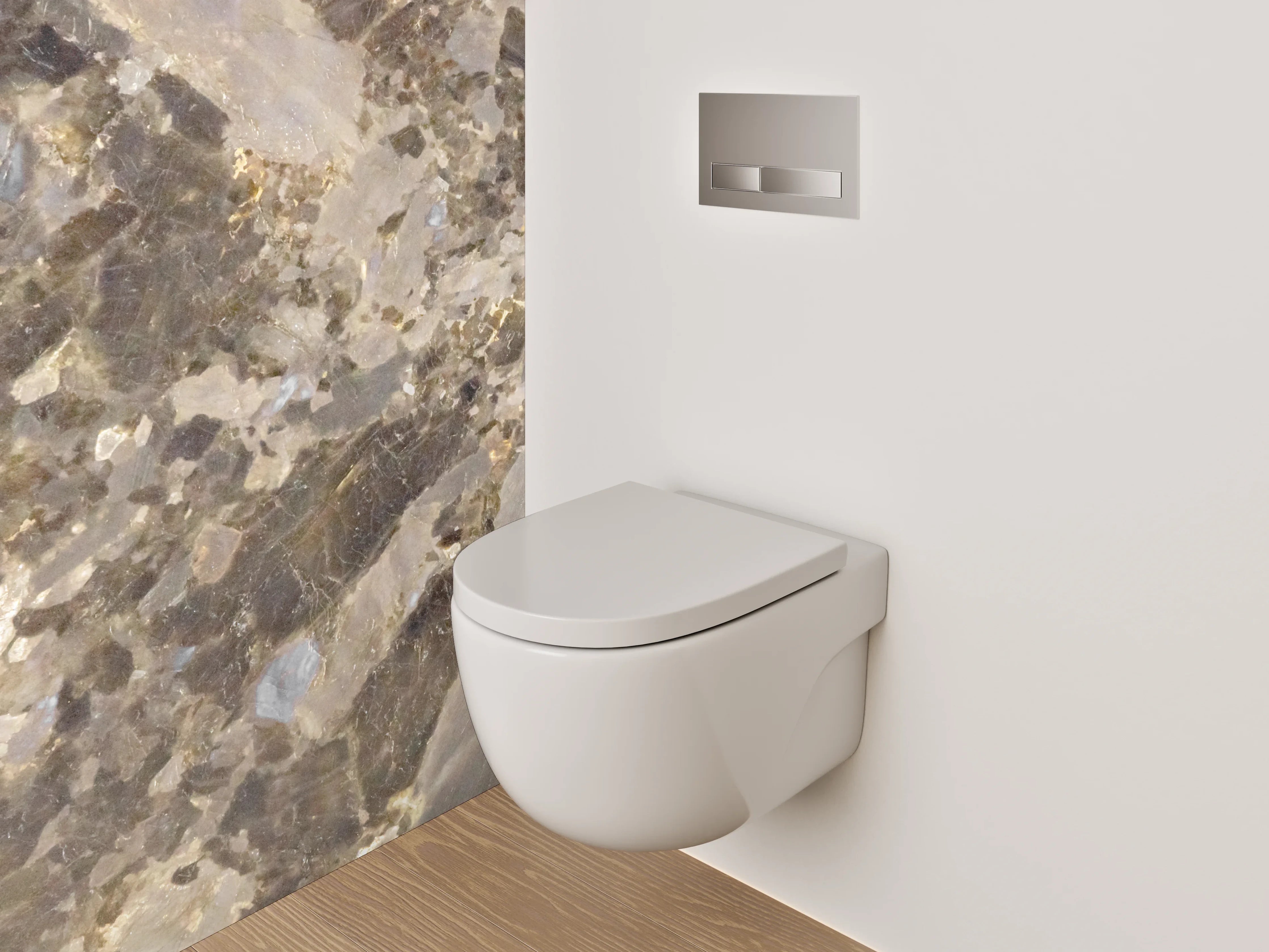 WC-Rückwand - Grauweiße Marmor-Ästhetik