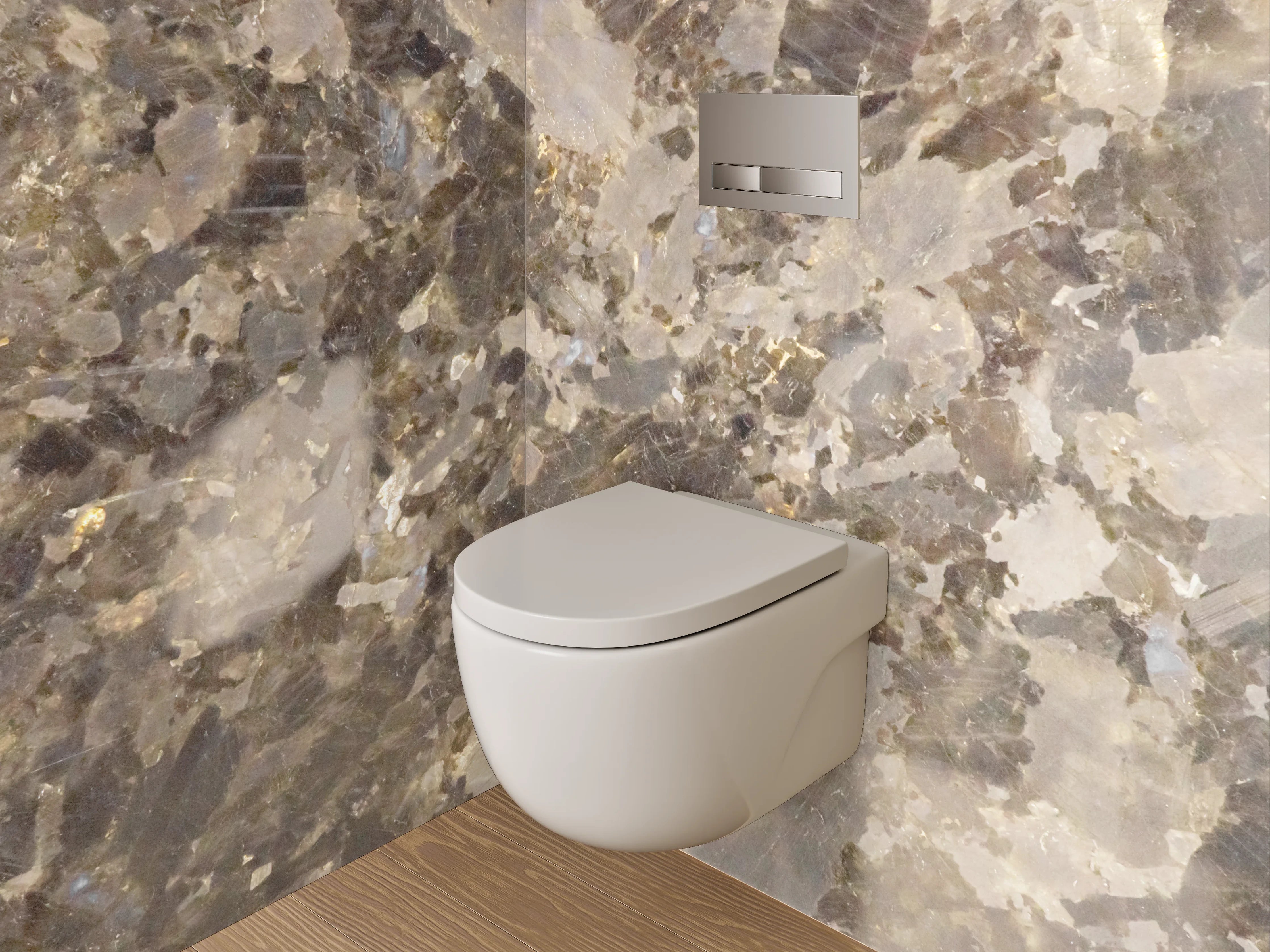 WC-Rückwand - Grauweiße Marmor-Ästhetik