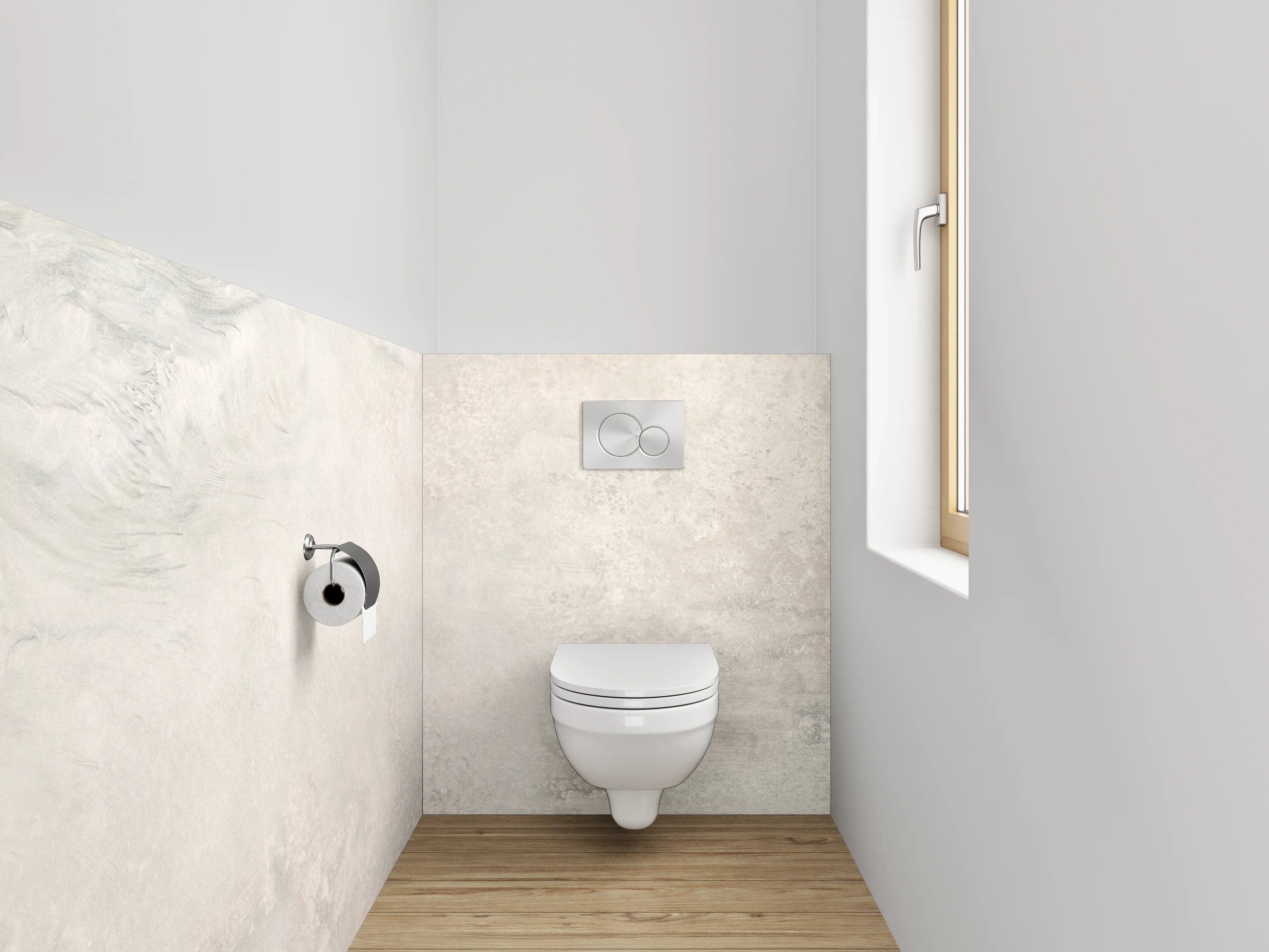 WC-Rückwand - Grauweiße Marmorschönheit
