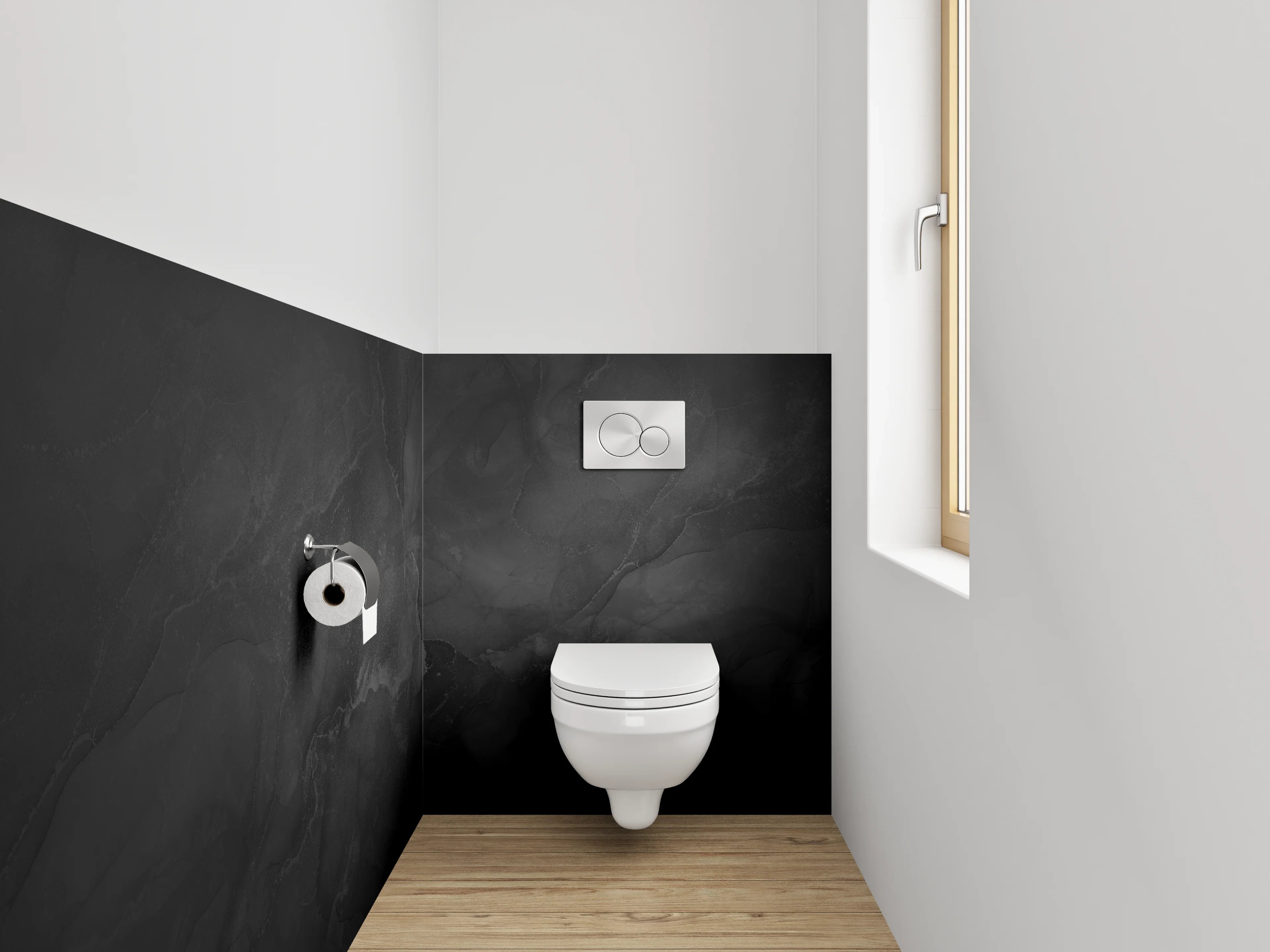 WC-Rückwand - Grauweißer Marmorzauber