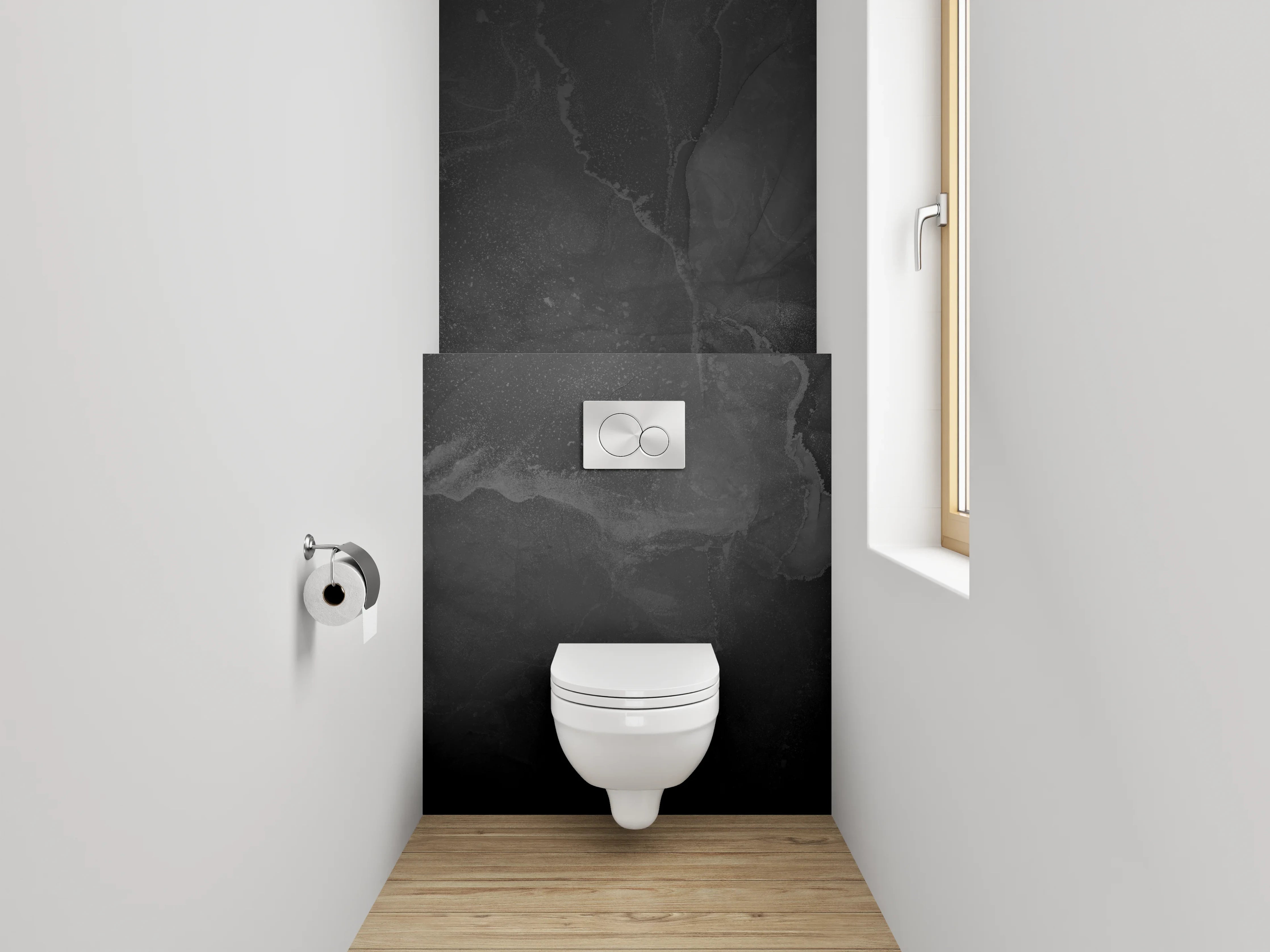 WC-Rückwand - Grauweißer Marmorzauber